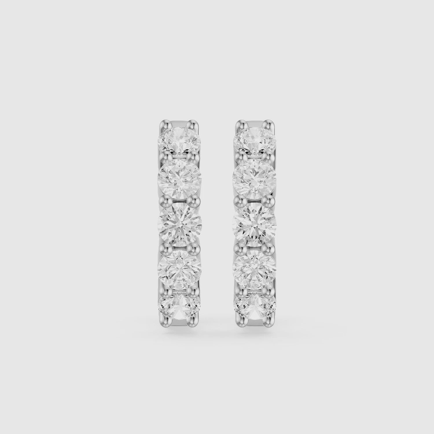 Load video: Linn Round Lab Grown Diamond Inside Out Huggie Hoop Earrings