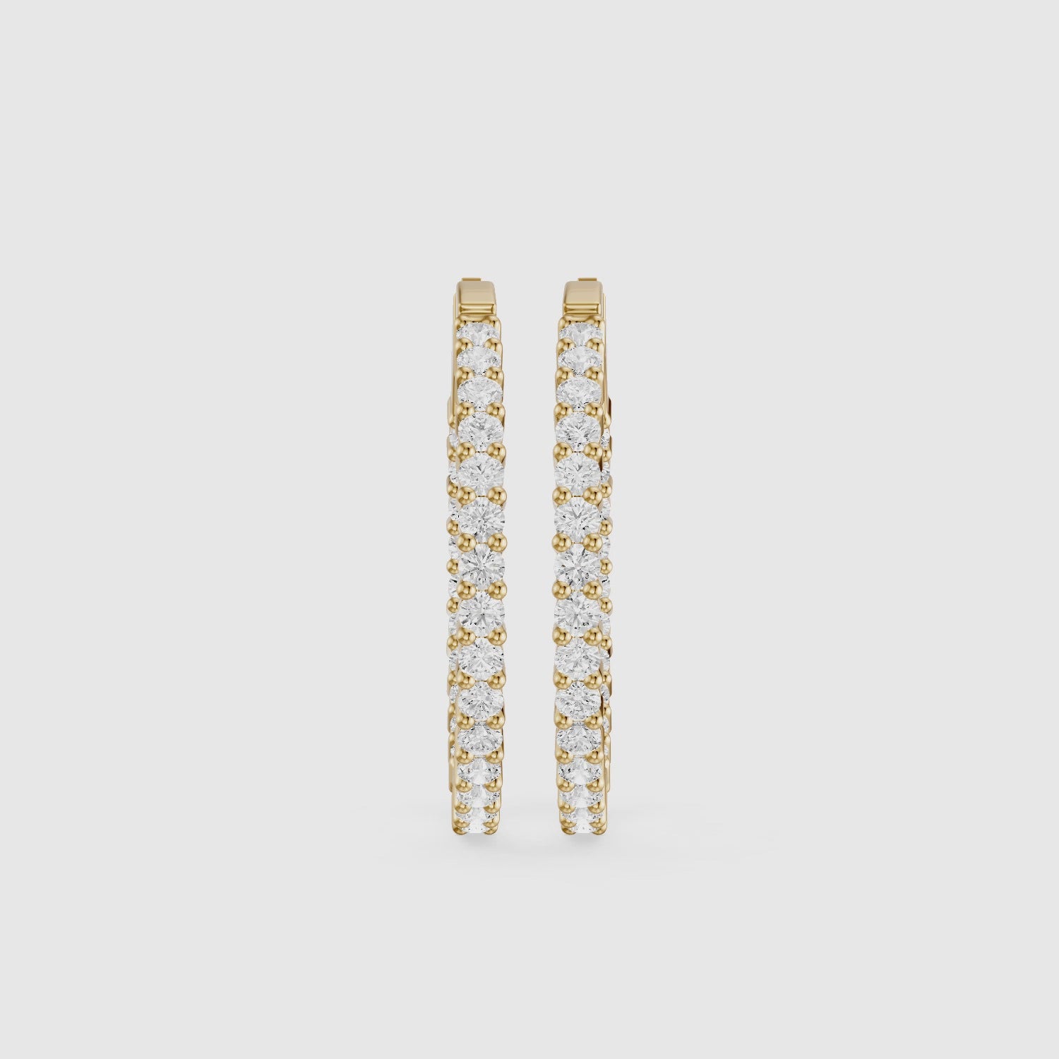 Load video: Mattea Round Lab Grown Diamond Full Eternity Inside Out Hoop Earrings