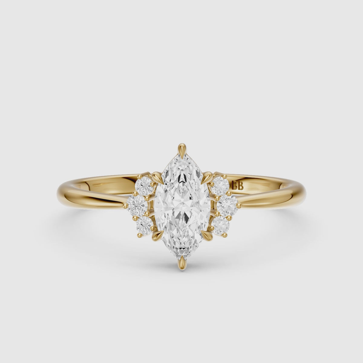 Load video: Natalie Marquise Cut Lab Grown Diamond Floral Engagement Ring