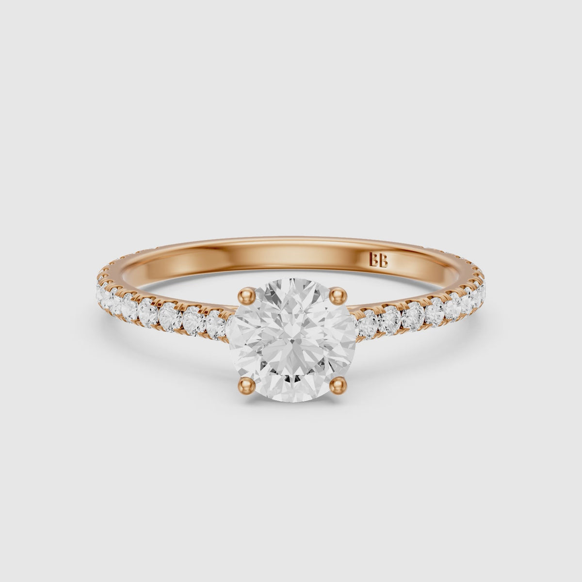 Load video: Hailee Round Lab Grown Diamond Engagement Ring