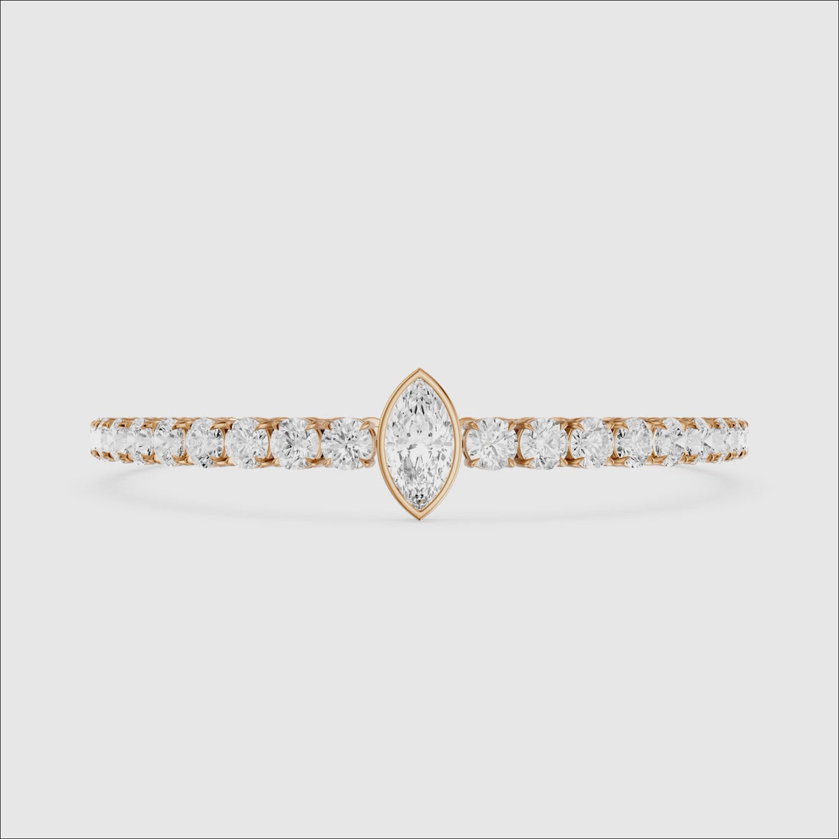 Load video: Maxine Marquise Lab Grown Diamond Single Station Tennis Bracelet