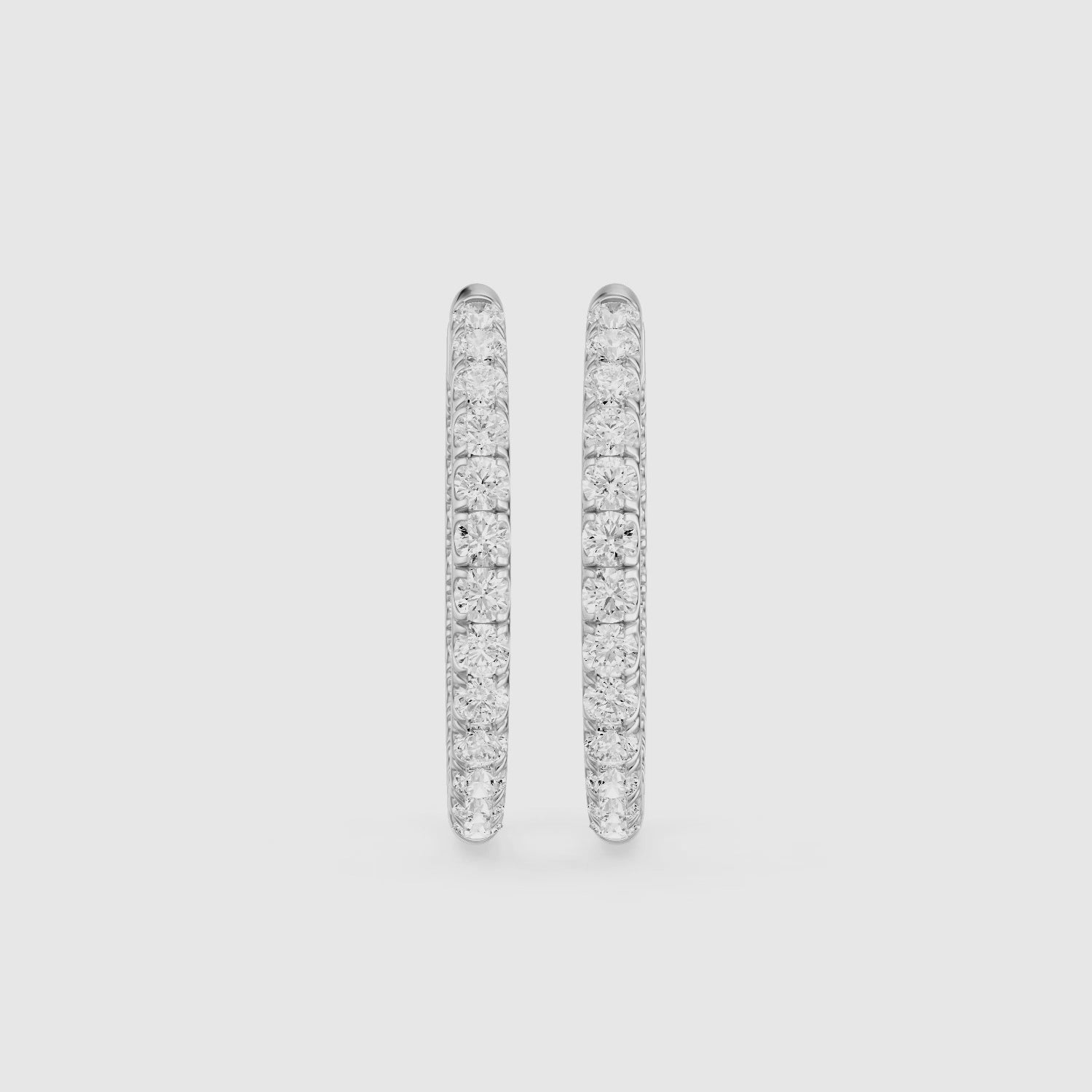 Load video: Nella Round Lab Grown Diamond Inside-Out Hoop Earrings