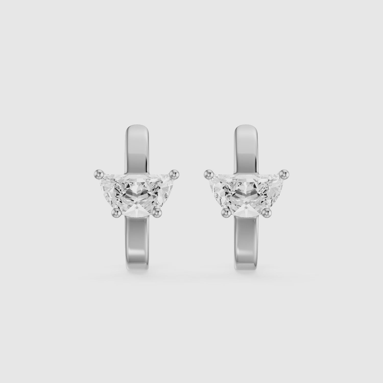 Load video: Celine Half Moon Lab Grown Diamond Ear Cuff Earrings