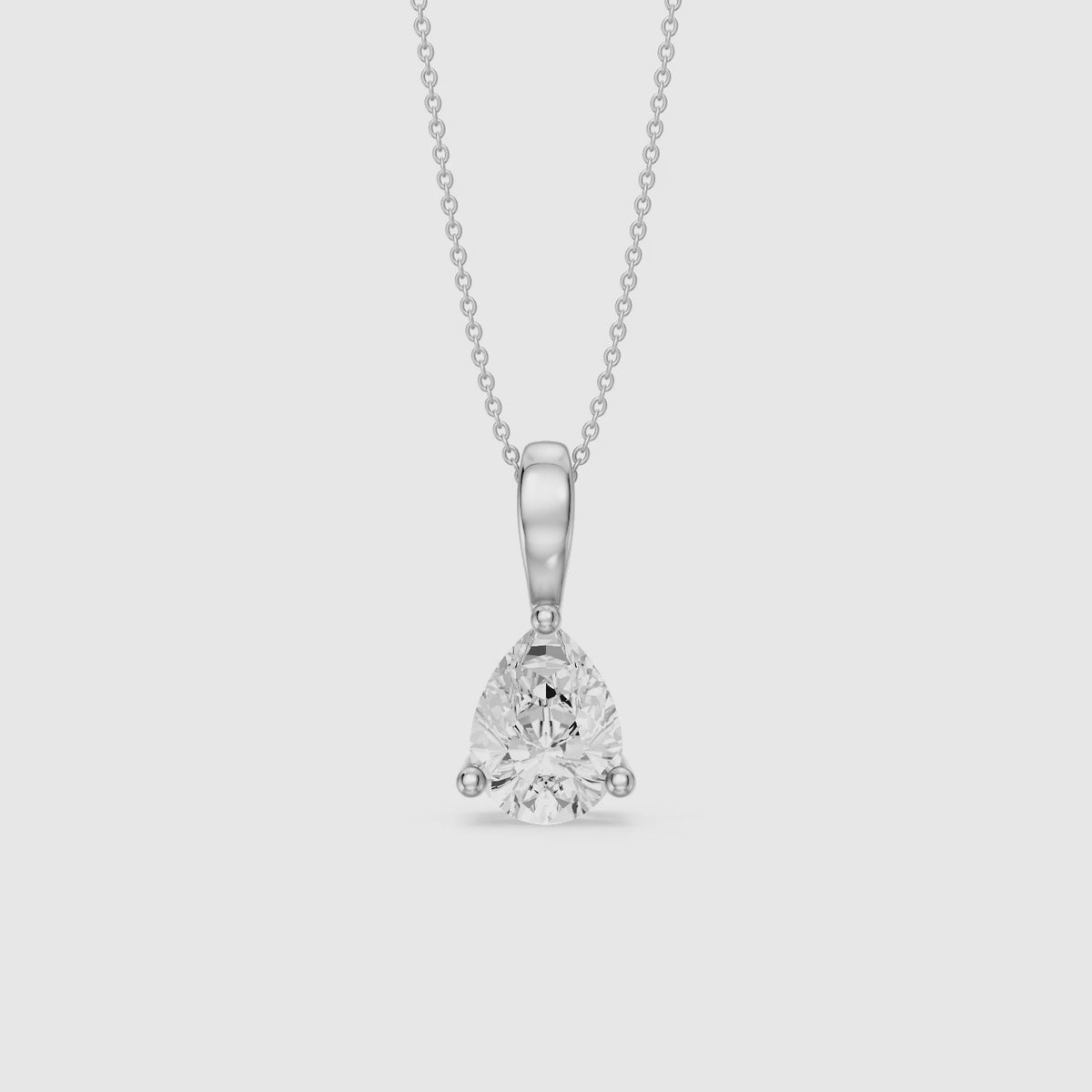 Load video: Amy Pear Shape Lab Grown Diamond Solitaire Pendant