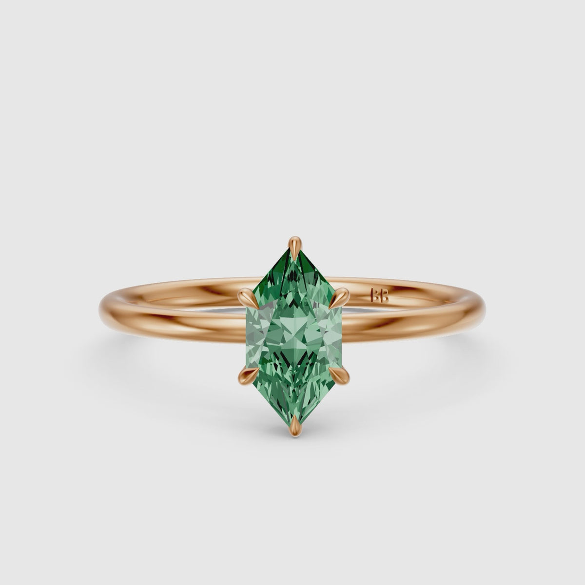 Load video: Adair Dutch Marquise Green Lab Grown Diamond 6 Prong Solitaire Engagement Ring