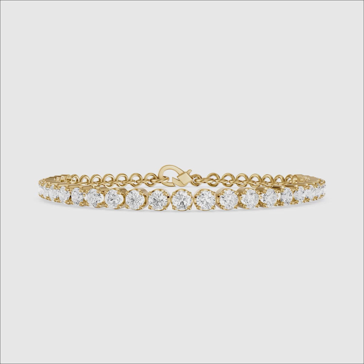Load video: Eloise Round Lab Grown Diamond Four Prong Tennis Bracelet