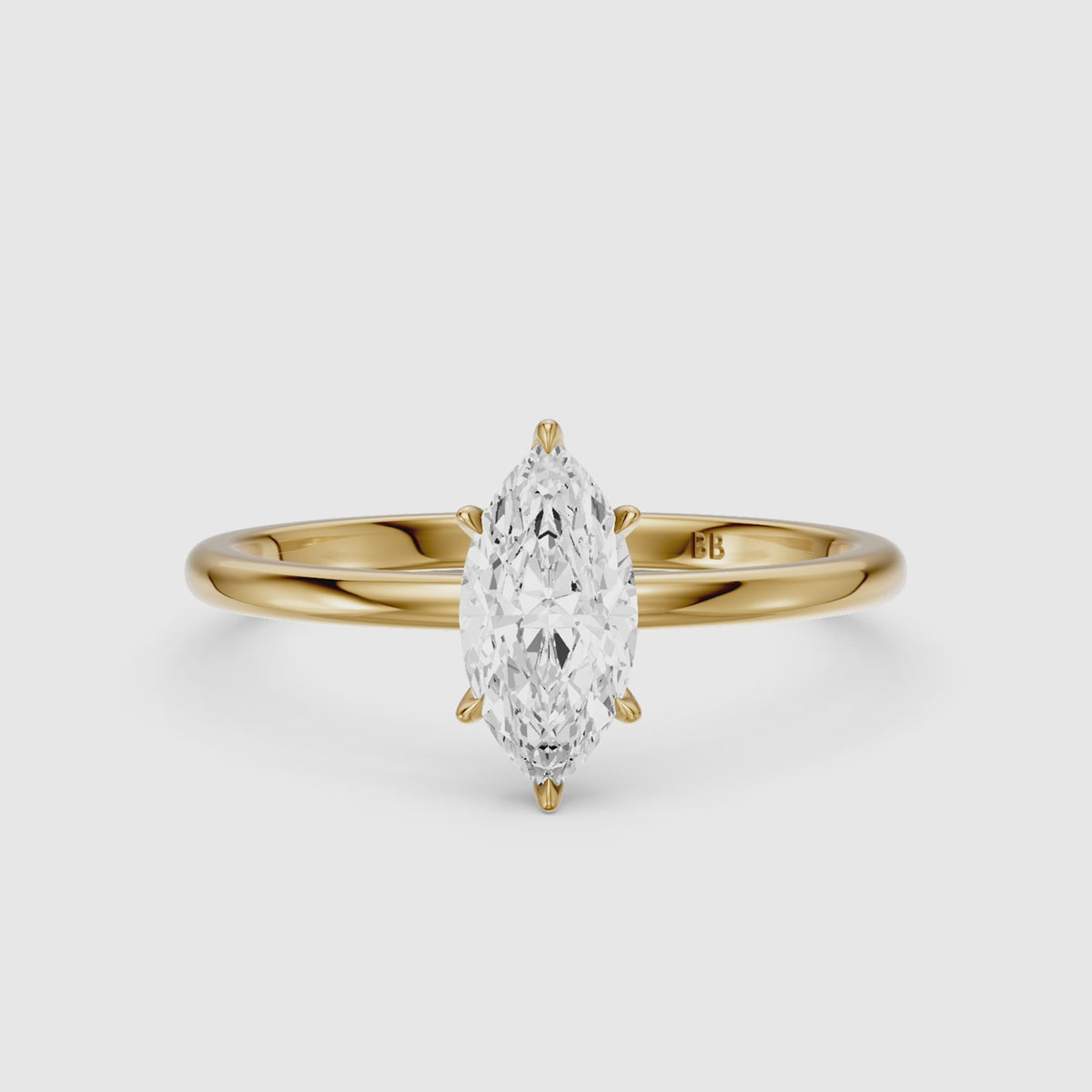 Load video: Jakira 6 Prong Marquise Cut Solitaire Moissanite Diamond Ring