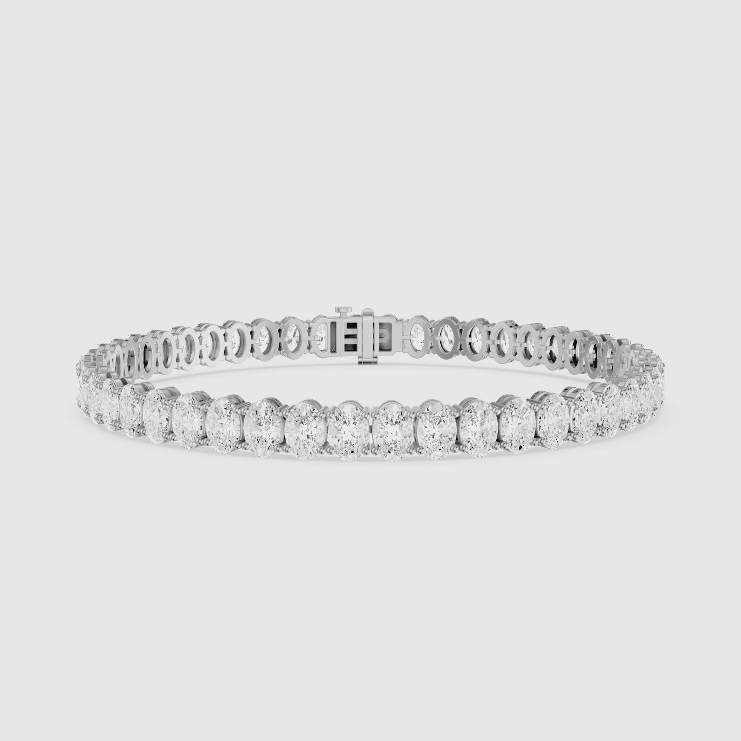 Load video: Ella Oval Cut Lab Grown Diamond Tennis Bracelet
