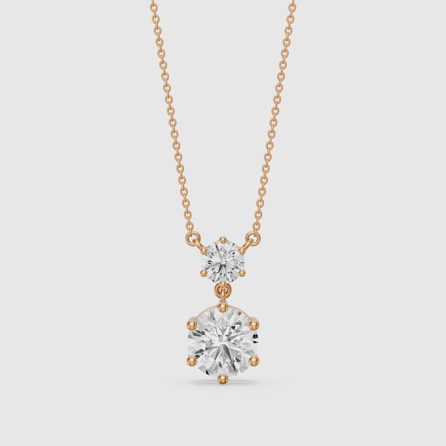 Load video: Bianca Round Lab Grown Diamond Drop Necklace