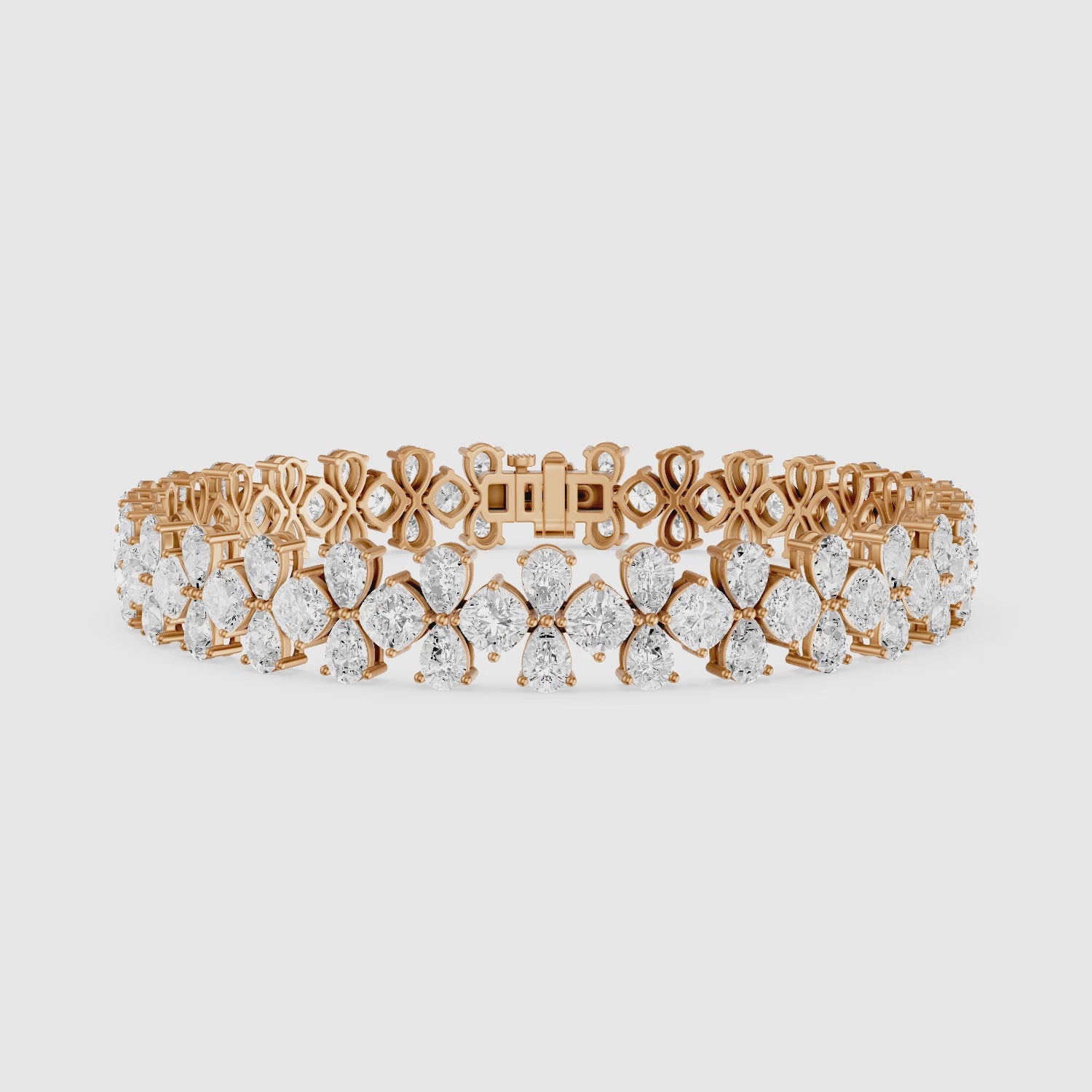 Load video: Patricia Pear and Cushion Shape Lab Grown Diamond Tennis Bracelet