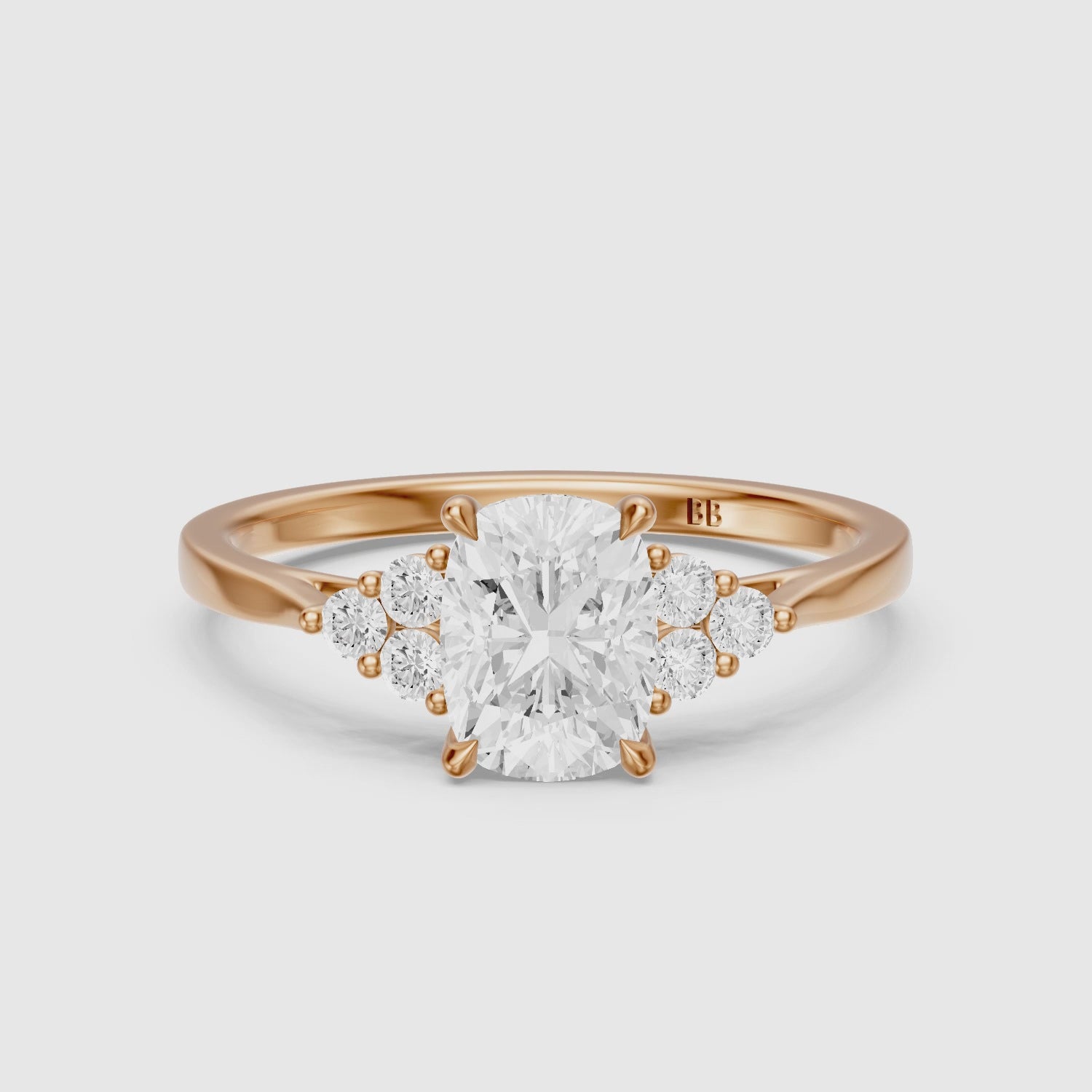 Load video: Novaly Elongated Cushion Cut Vintage Inspired Lab Grown Diamond Ring
