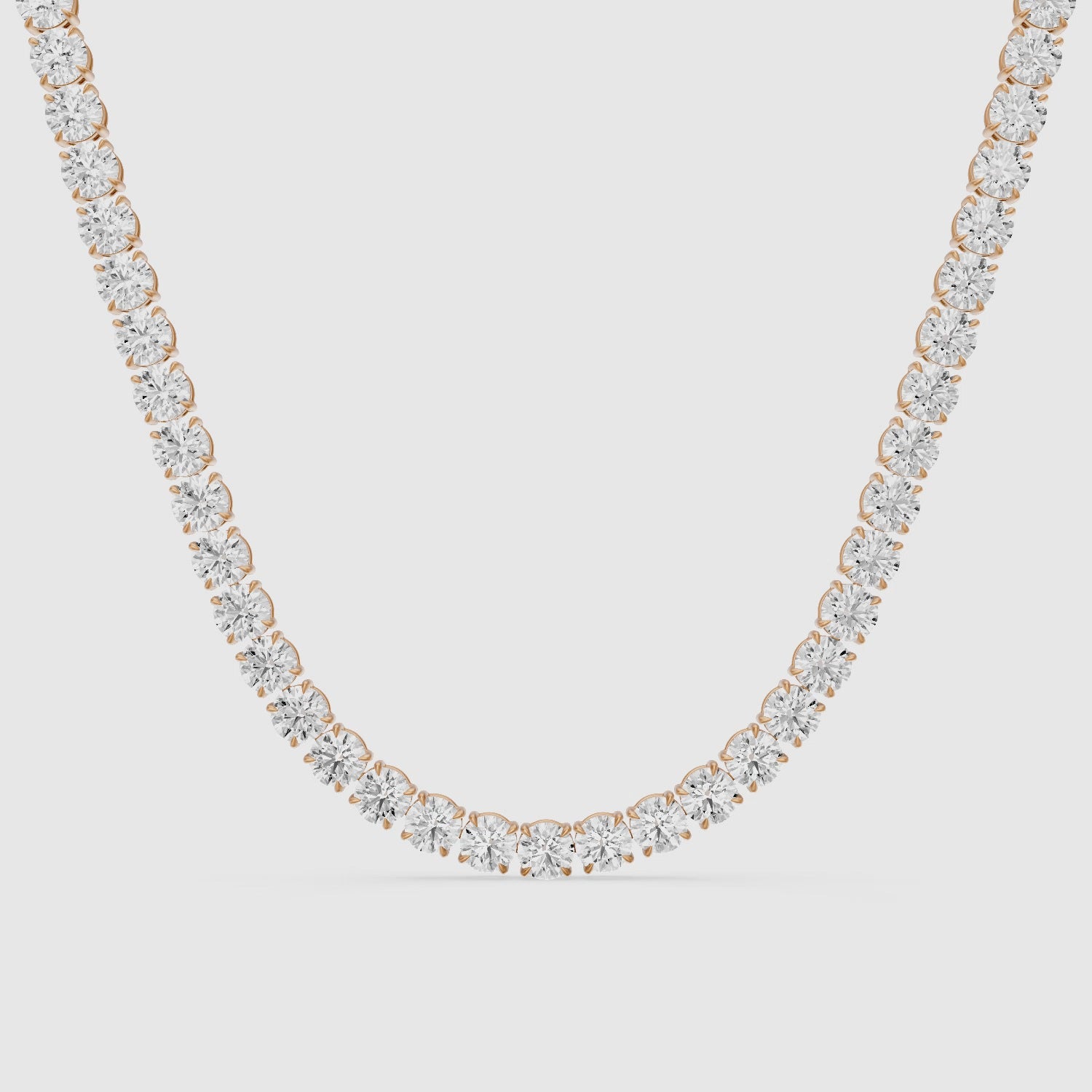 Load video: Violet Round Brilliant Lab Grown Diamond Tennis Necklace