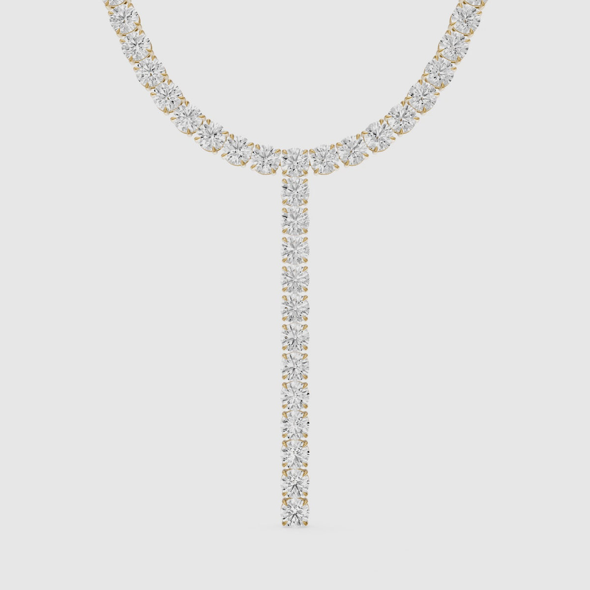 Load video: Isabella Round Cut Lab Grown Diamond Y-Drop Tennis Necklace