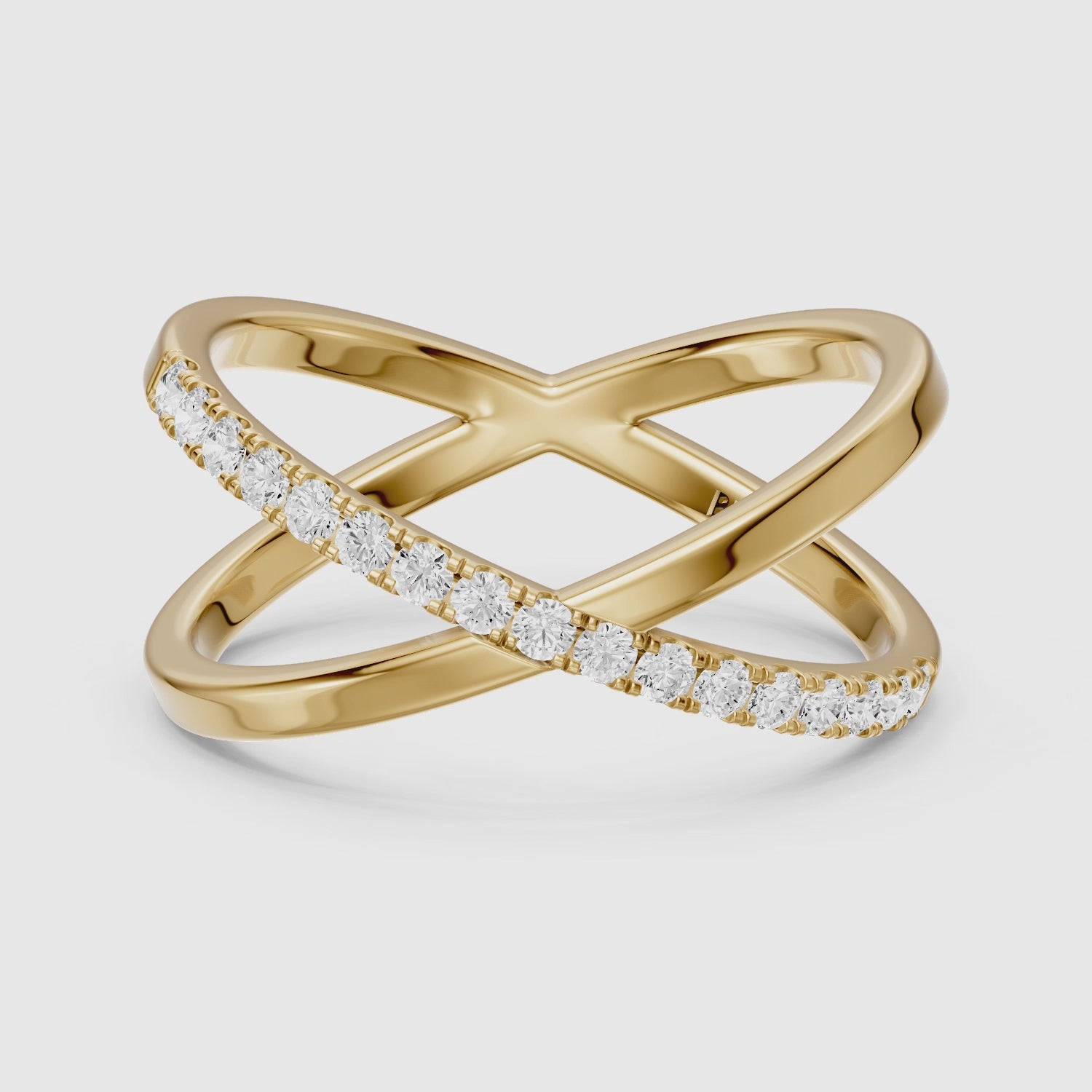 Load video: Everly Criss Cross Lab Grown Diamond Wedding Band
