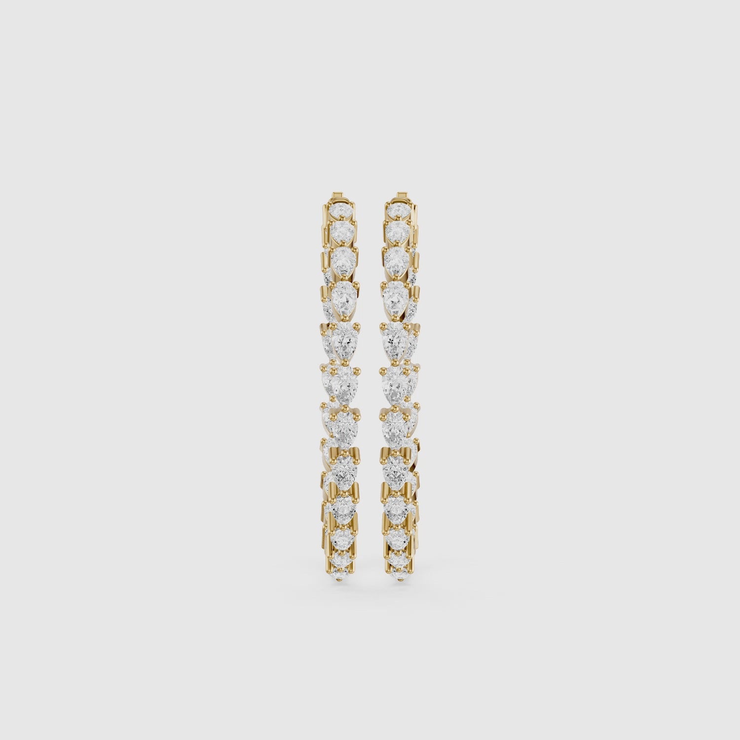 Load video: Miriam Pear Shaped Lab Grown Diamond Eternity Hoop Earrings