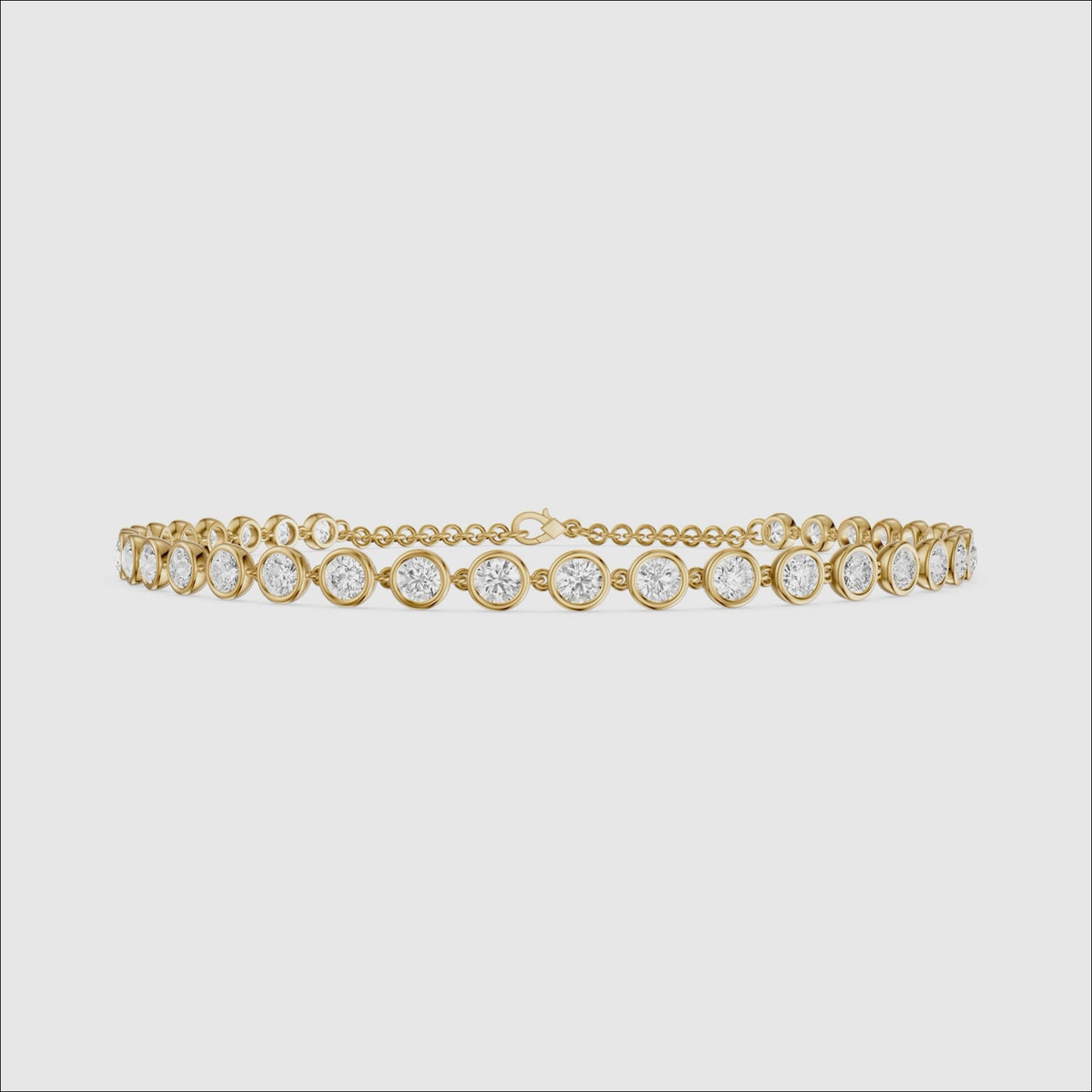 Load video: Martine Round Lab Grown Diamond Bezel Set Tennis Bracelet