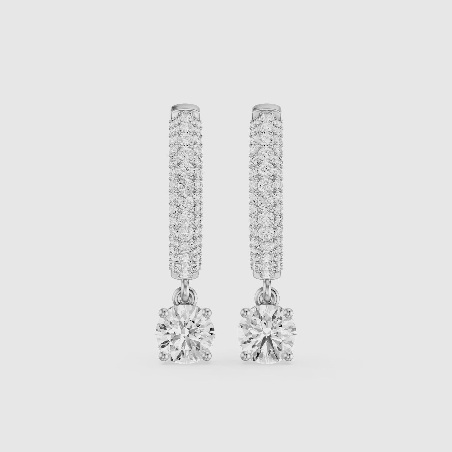 Load video: Robin Round Lab Grown Diamond Ball Prong Drop Hoop Earrings