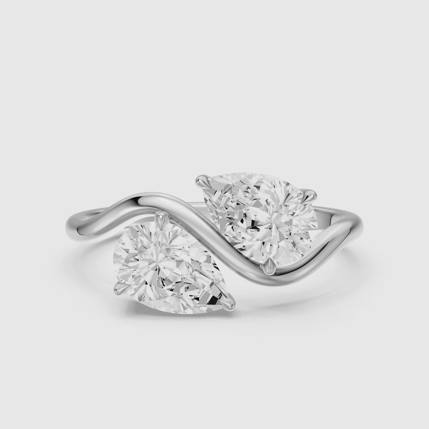 Load video: Lillia Toi Et Moi Ring With Both Pear Two Stone Lab Grown Diamond