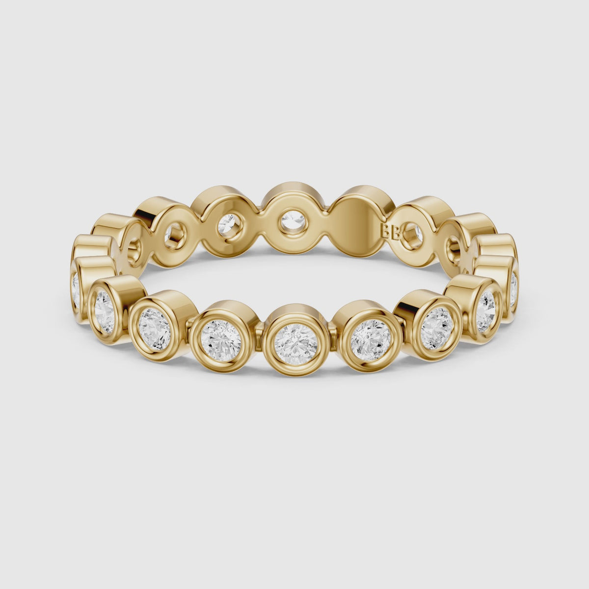 Load video: Faye Round Bezel Lab Grown Diamond Eternity Band