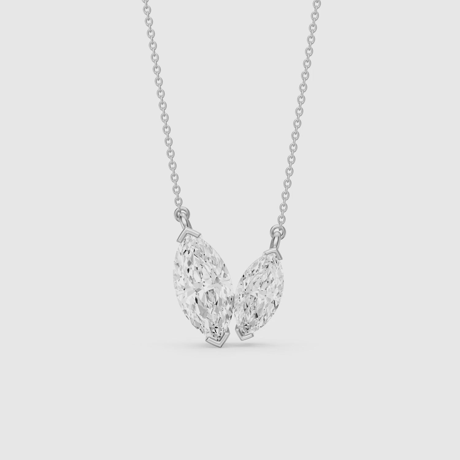 Load video: Blaire Marquise Cut Lab Grown Diamond Toi et Moi Pendant