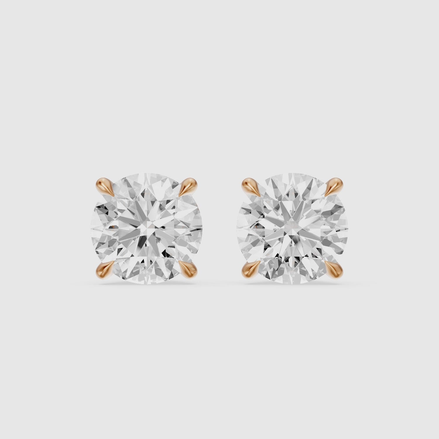 Load video: Polina Round Cut Lab Grown Diamond Hidden Halo Solitaire Earrings