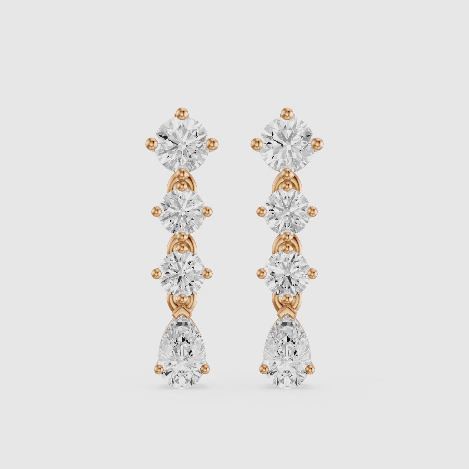 Load video: Willow Round and Pear Lab Grown Diamond Linear Drop Earrings