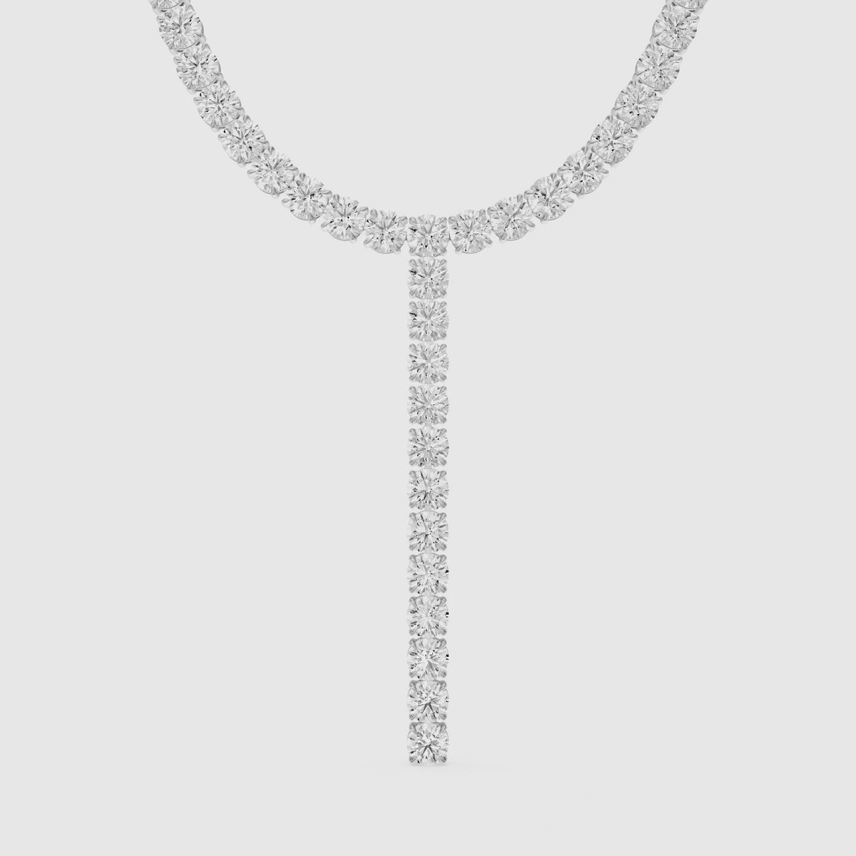 Load video: Isabella Round Cut Lab Grown Diamond Y-Drop Tennis Necklace