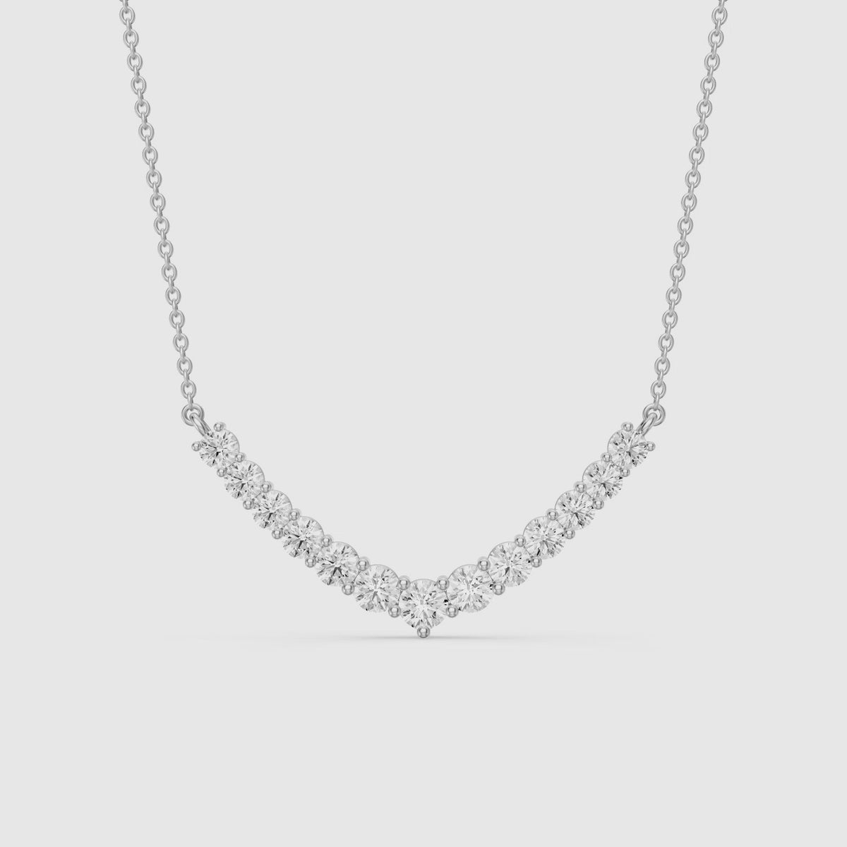 Load video: Drew Round Lab Grown Diamond Curve Necklace