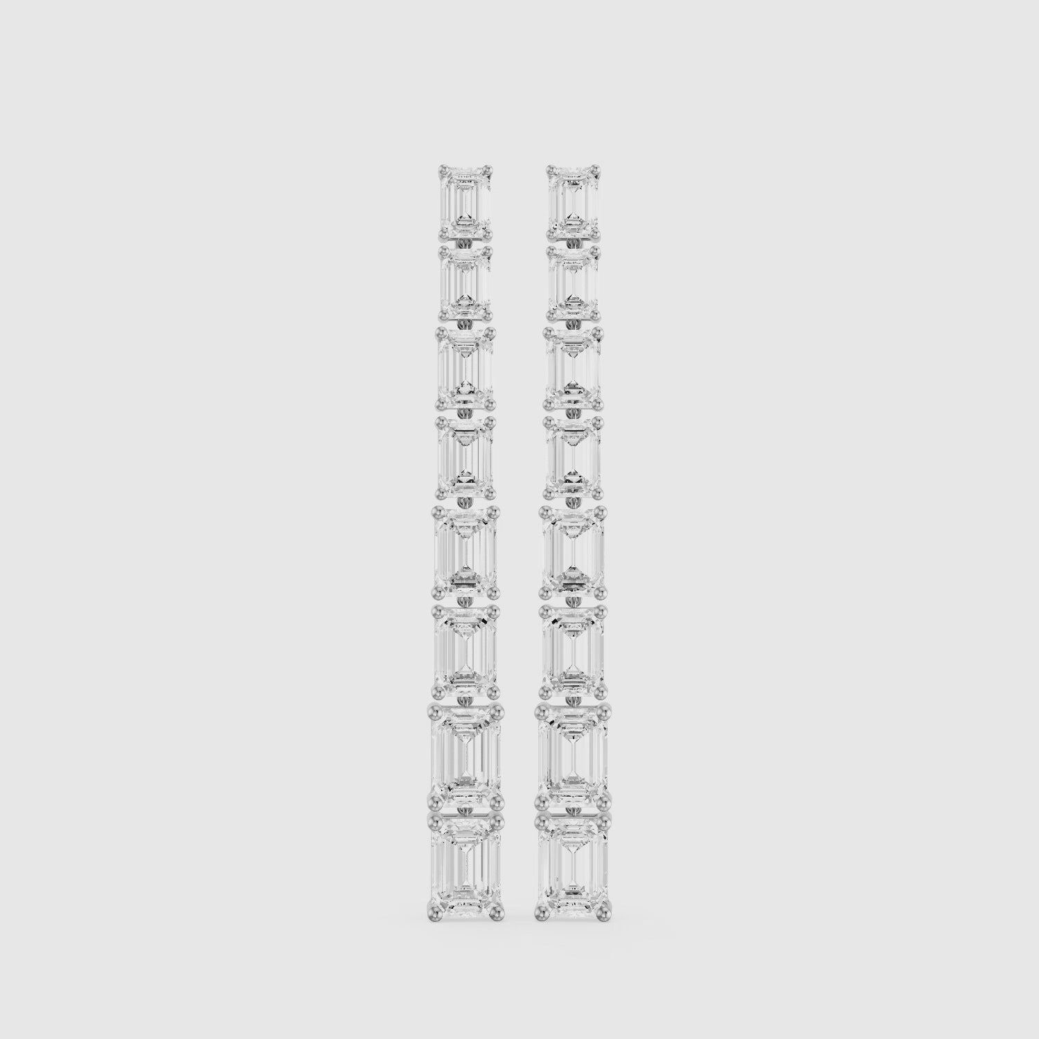 Load video: Posie Emerald Cut Lab Grown Diamond Linear Dangle Earrings