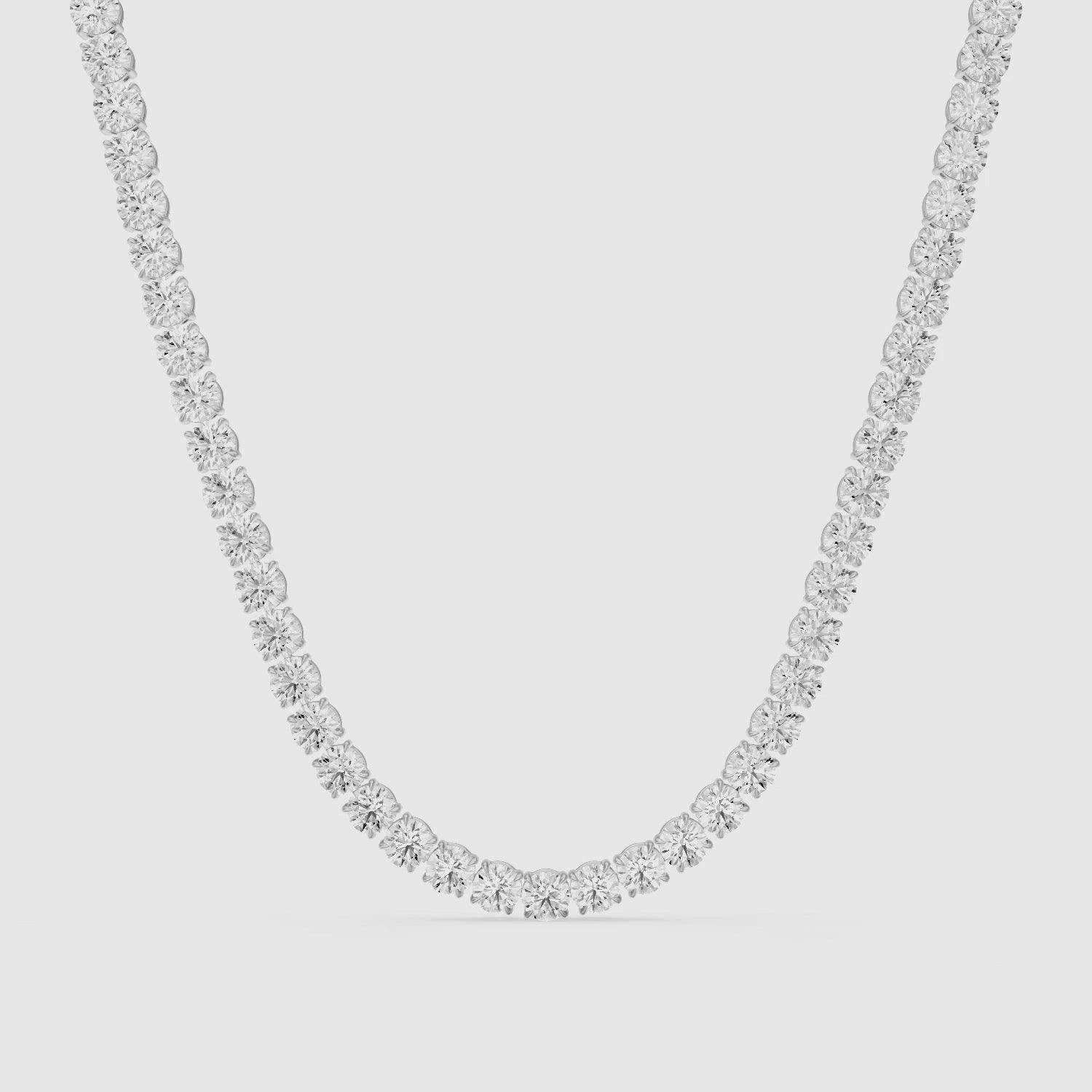 Load video: Eliana Round Cut Lab Grown Diamond Eternity Tennis Necklace