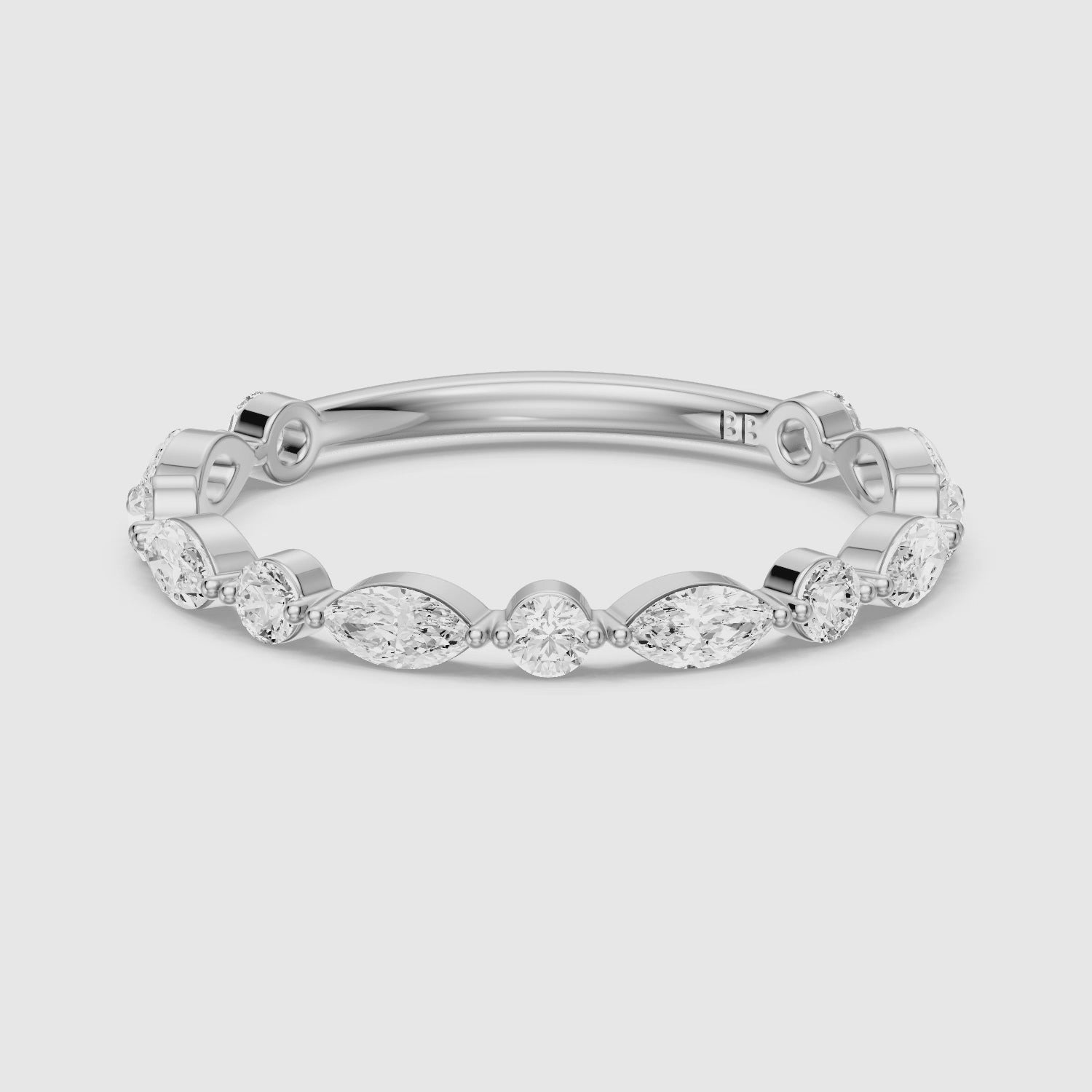 Load video: Zendaya Marquise and Round Eternity Lab Grown Diamond Wedding Band