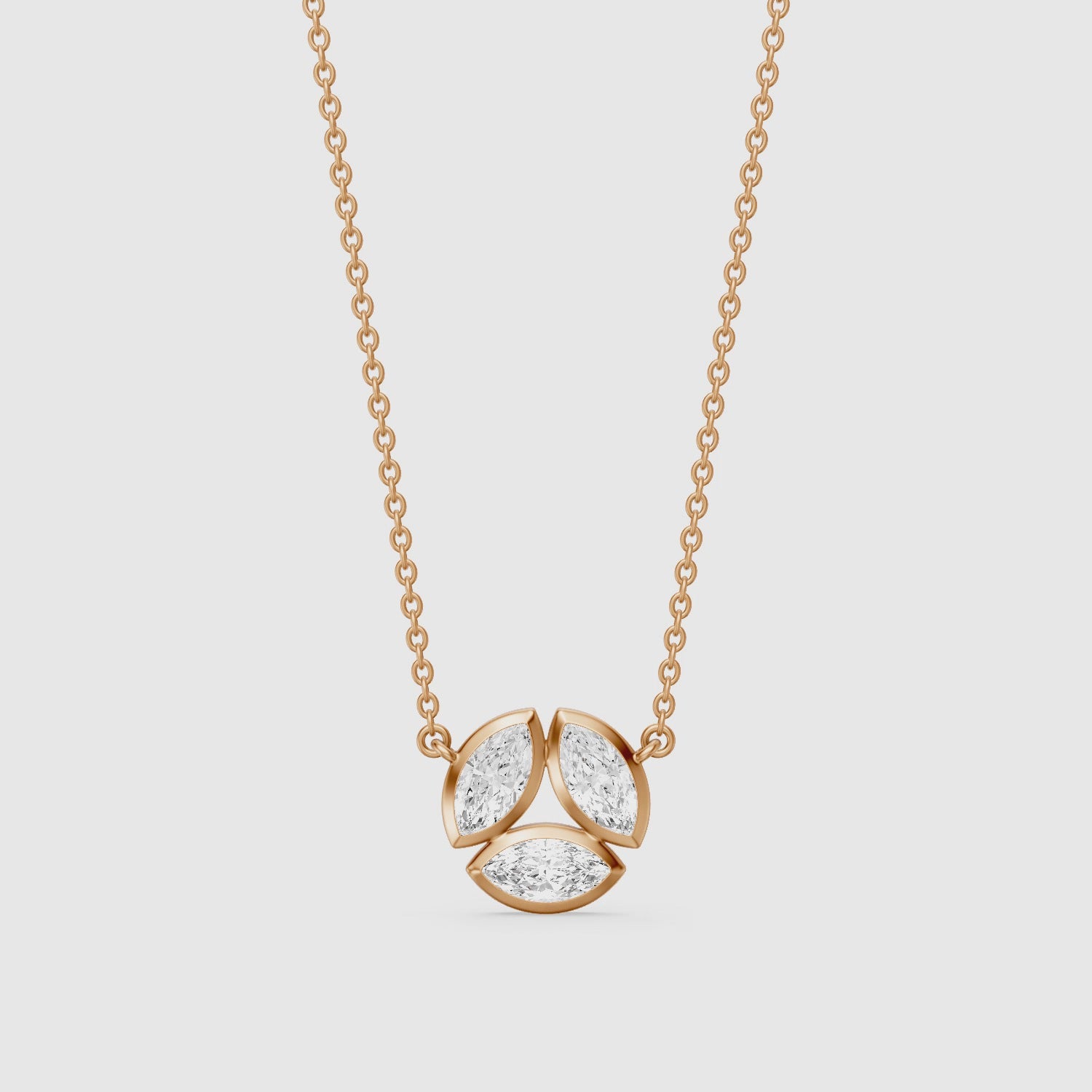 Load video: Georgia Bezel Set Marquise Lab Grown Diamond Cluster Necklace