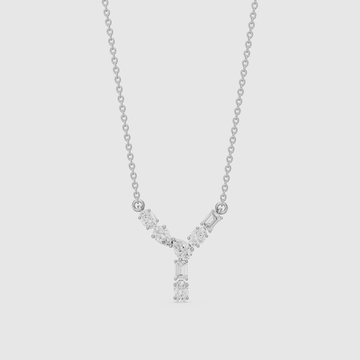 Load video: Noelia Multi Shape Lab Grown Diamond Initial Y Pendant