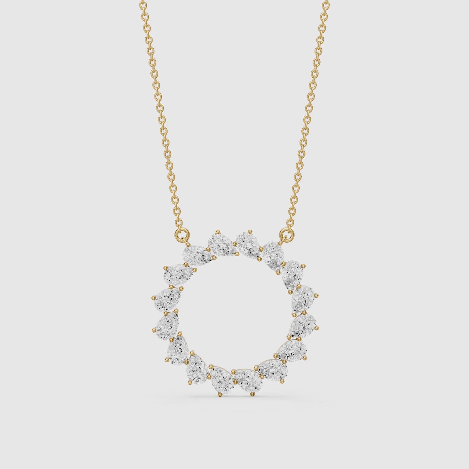 Load video: Carina Pear Shape Lab Grown Diamond Circle Necklace