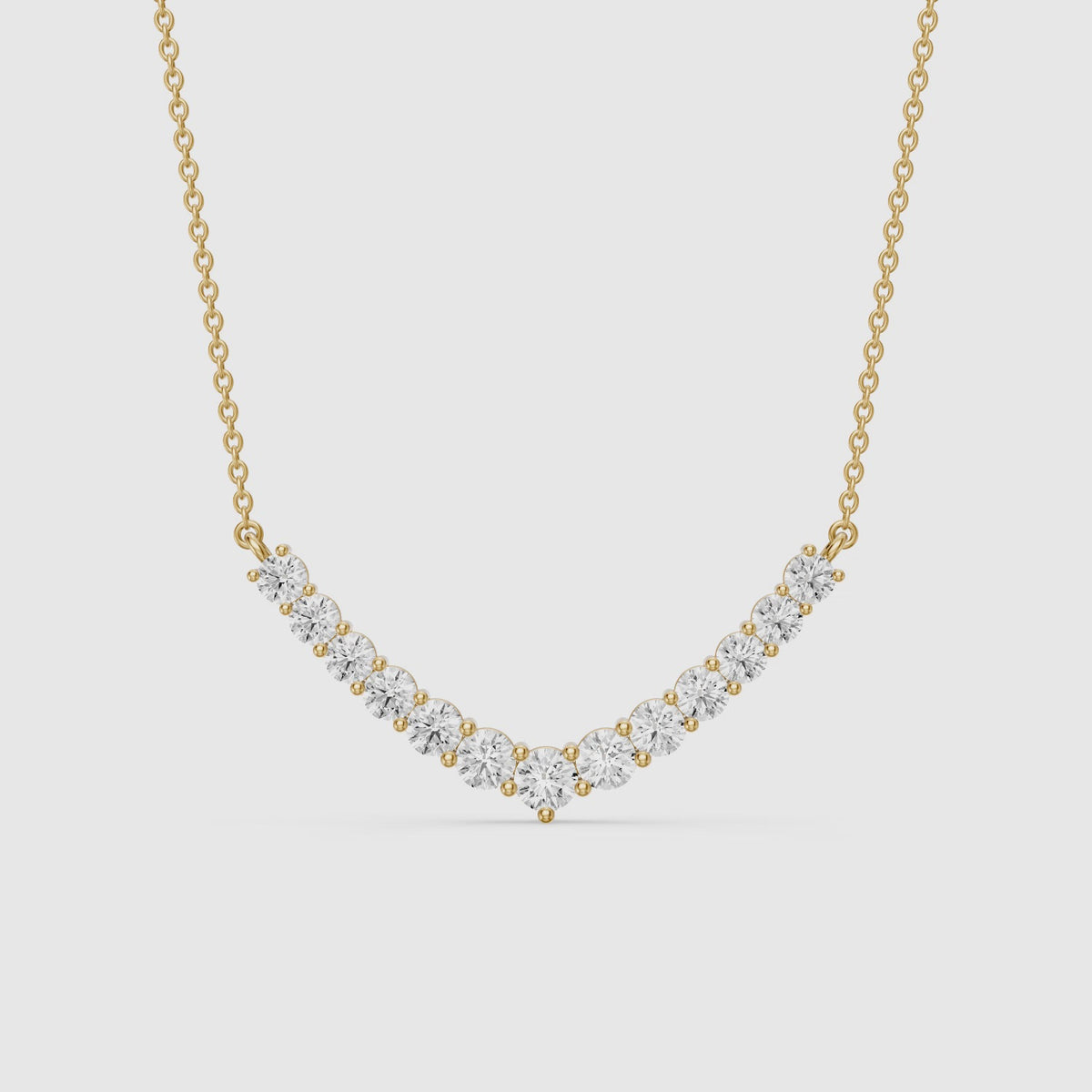 Load video: Drew Round Lab Grown Diamond Curve Necklace