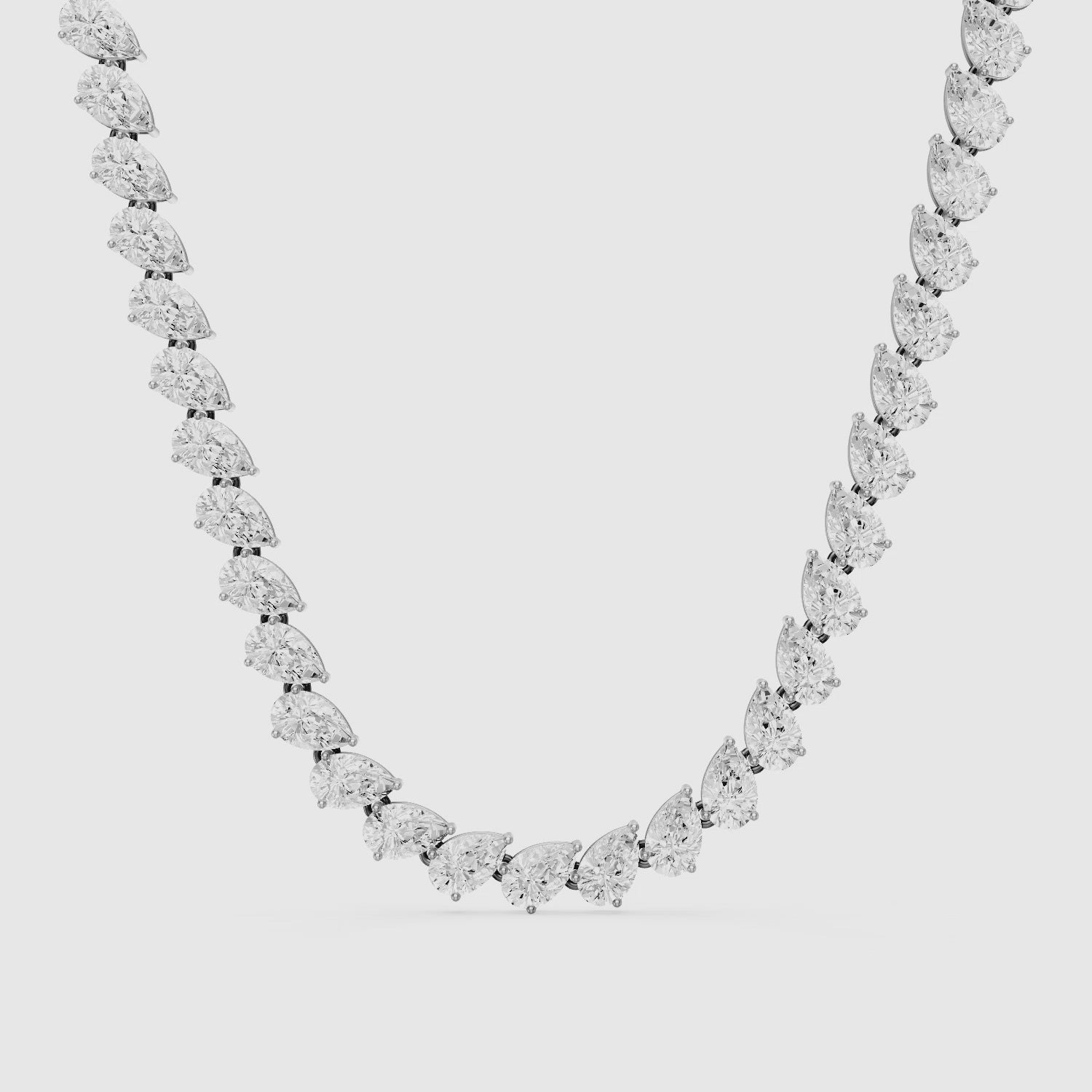 Load video: Nadia Alternating Pear Lab Grown Diamond Tennis Necklace