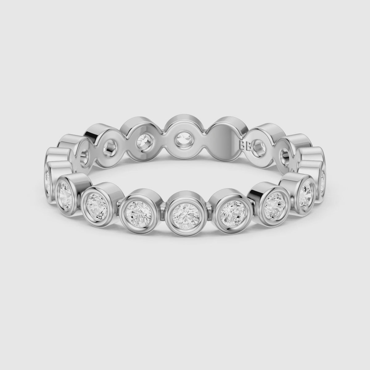 Load video: Faye Round Bezel Lab Grown Diamond Eternity Band