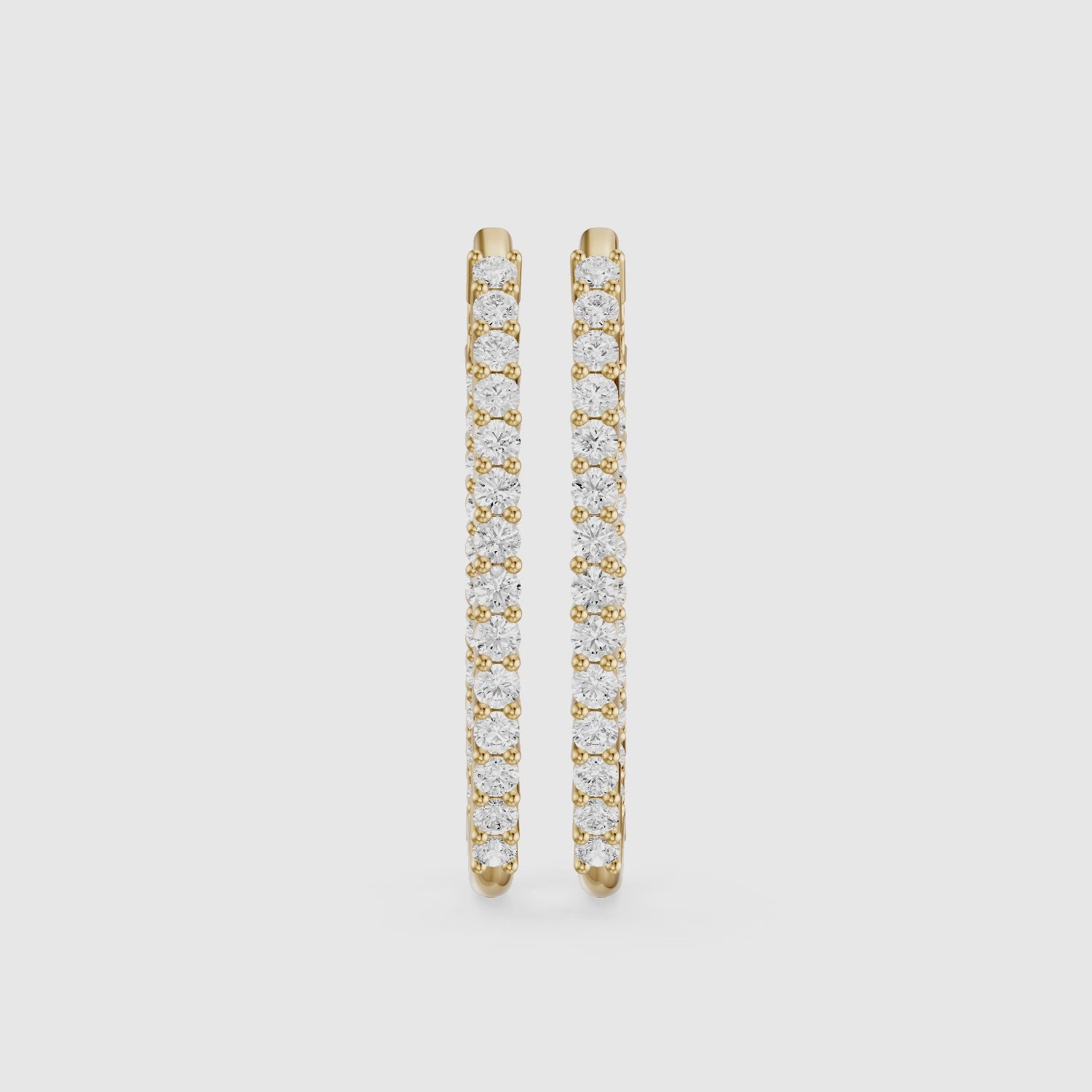 Load video: Odessa Round Lab Grown Diamond Oval Shaped Inside Out Hoop Earrings