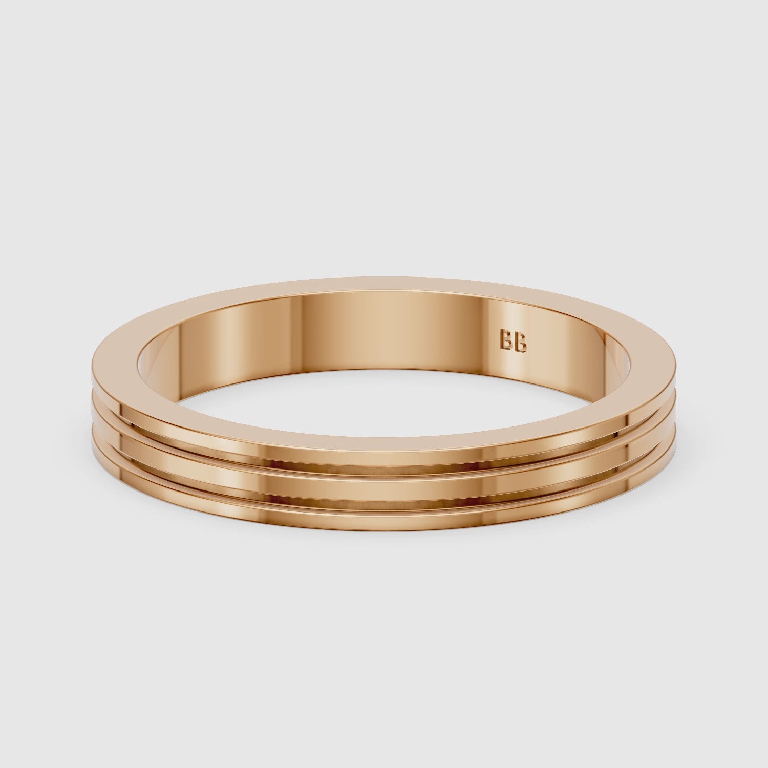 Load video: Zaylee Double Groove Plain Wedding Band