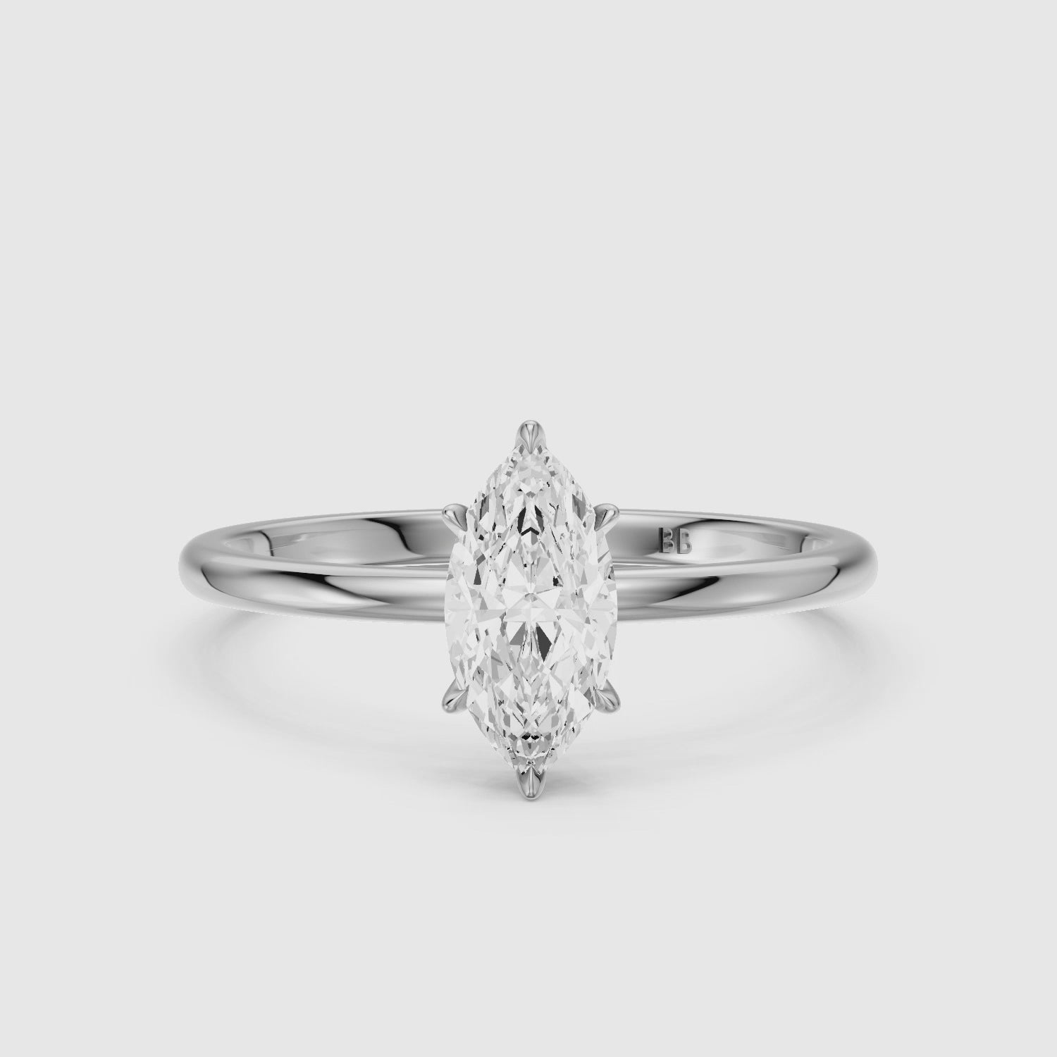 Load video: Jakira 6 Prong Marquise Cut Solitaire Moissanite Diamond Ring
