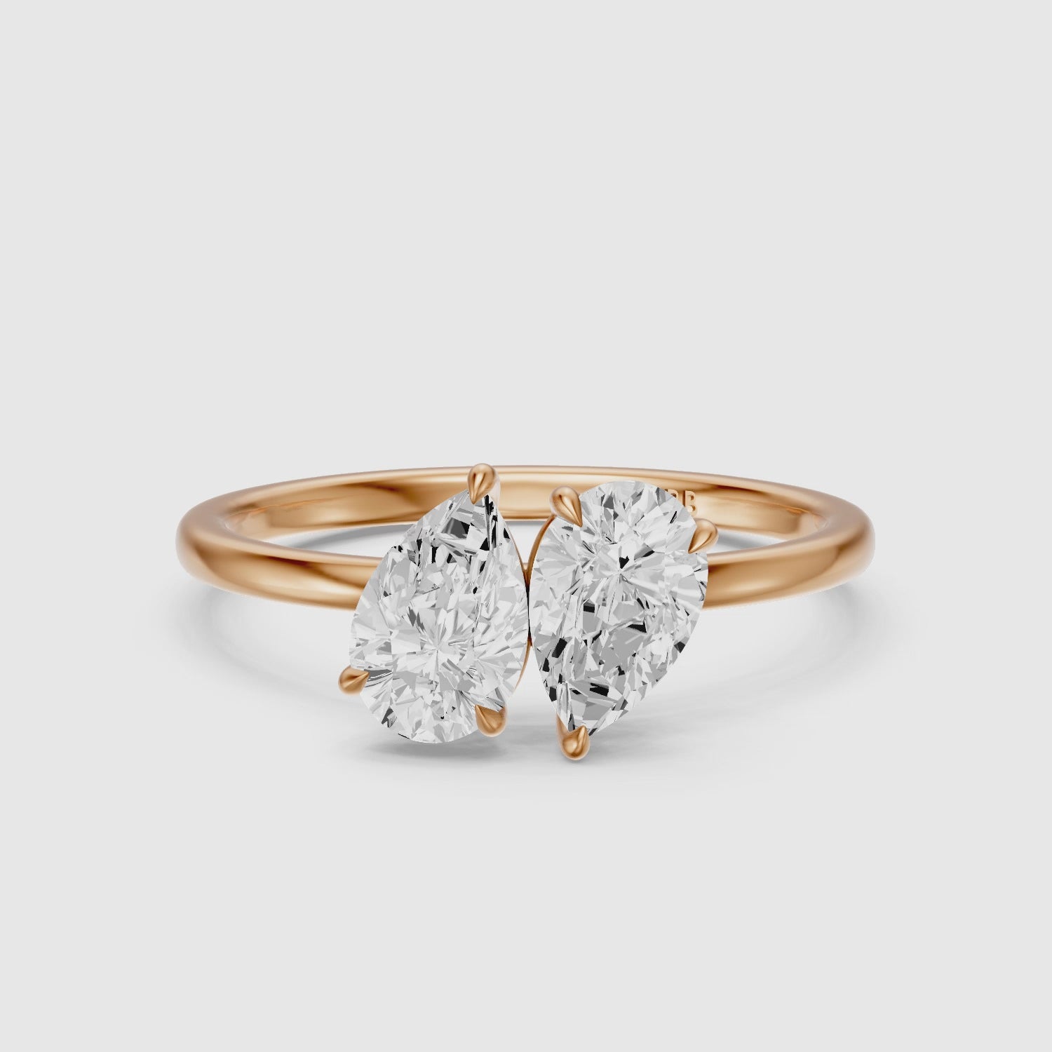 Load video: Berlyn Toi Et Moi Engagement Ring With Both Pear Lab Grown Diamonds