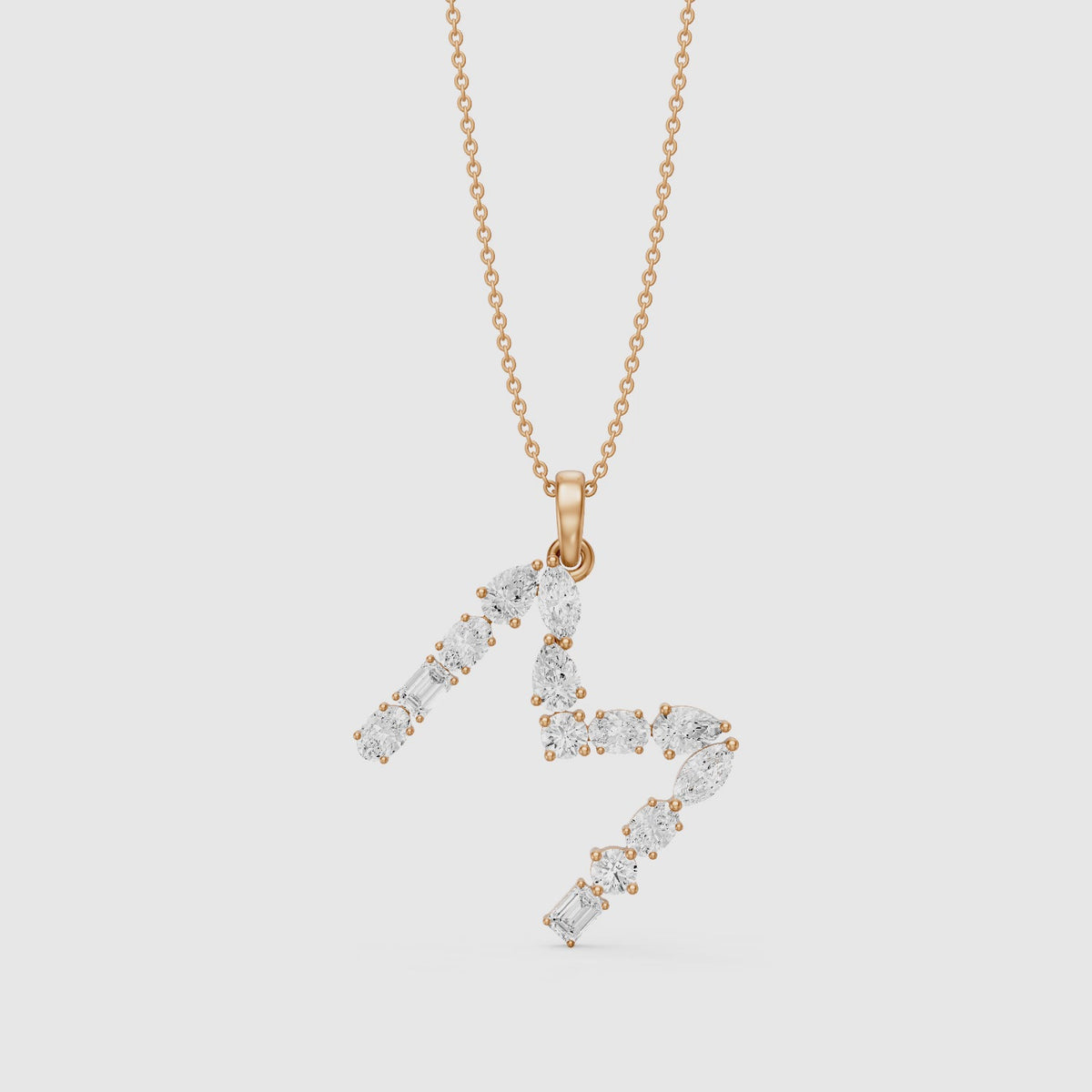 Load video: Maristella Multi Shape Lab Grown Diamond Initial M Pendant