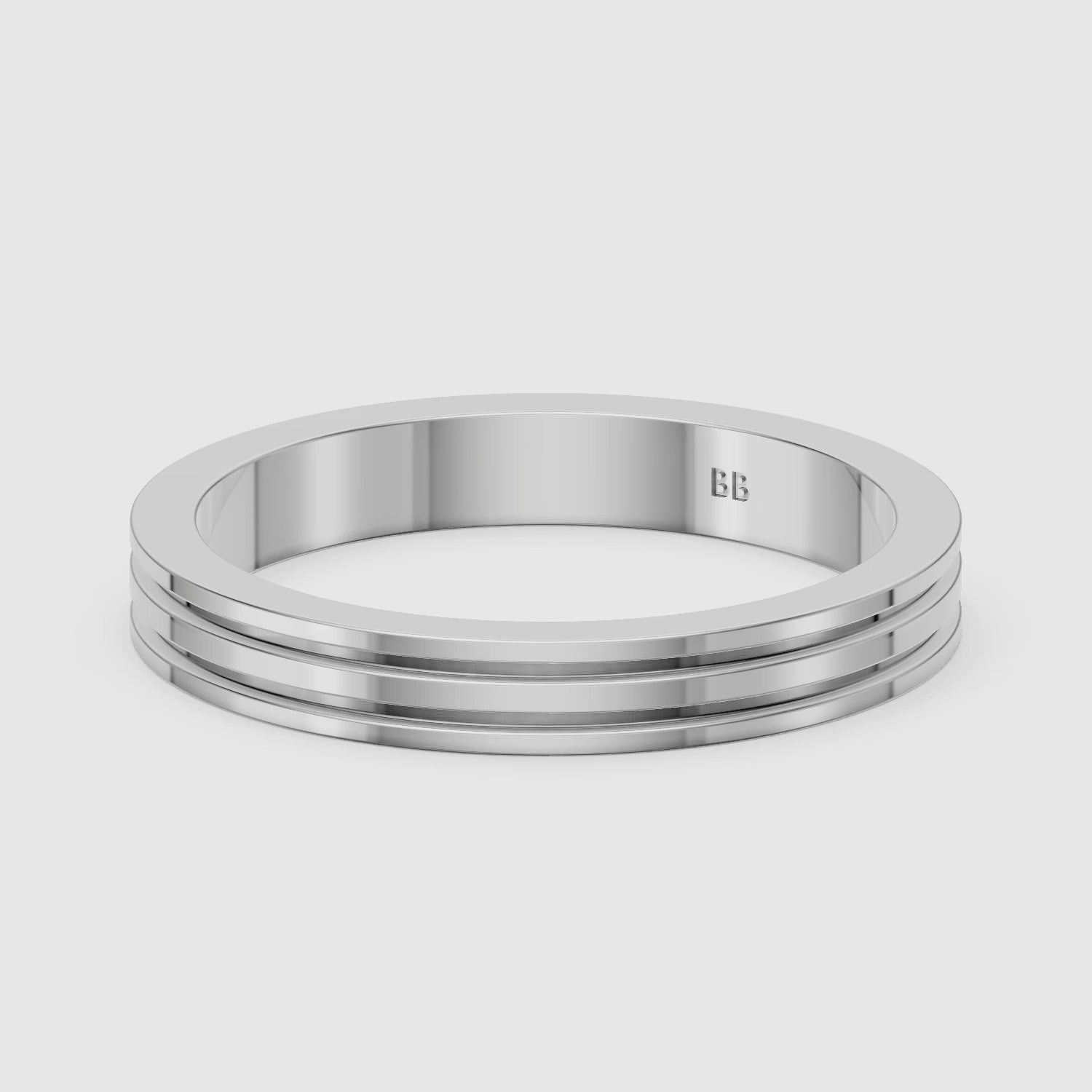 Load video: Zaylee Double Groove Plain Wedding Band