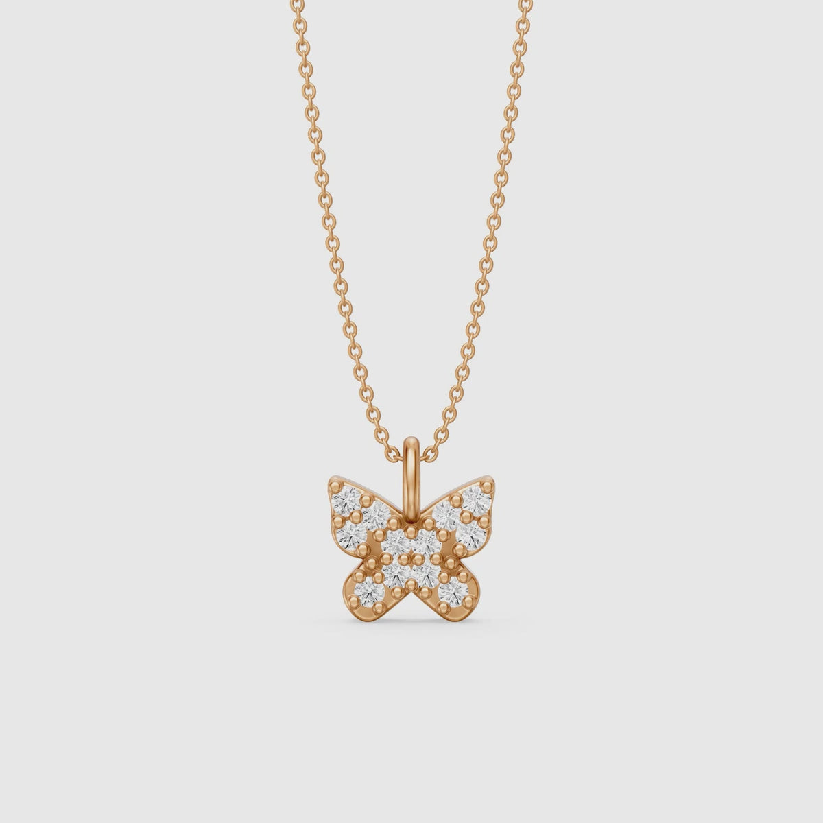 Load video: Ryleigh Round Lab Grown Diamond Butterfly Pendant