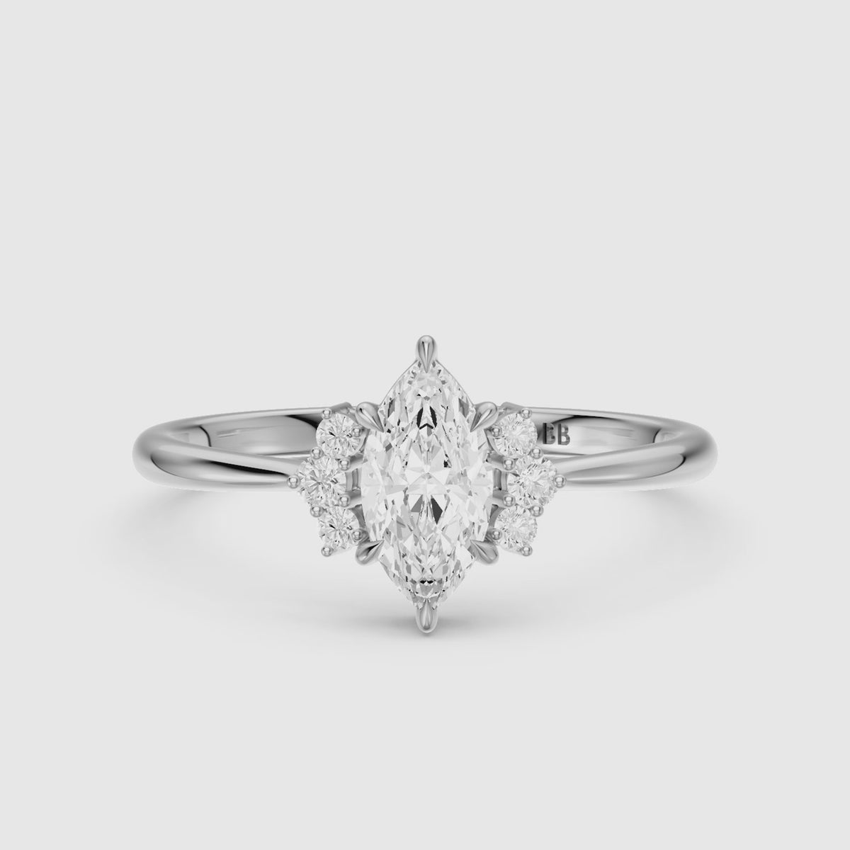 Load video: Natalie Marquise Cut Lab Grown Diamond Floral Engagement Ring