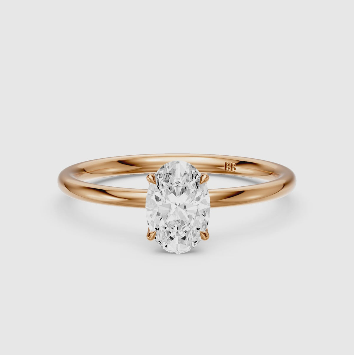 Load video: Elnora Tulip Setting Oval Lab Grown Diamond Engagement Ring with Hidden Halo