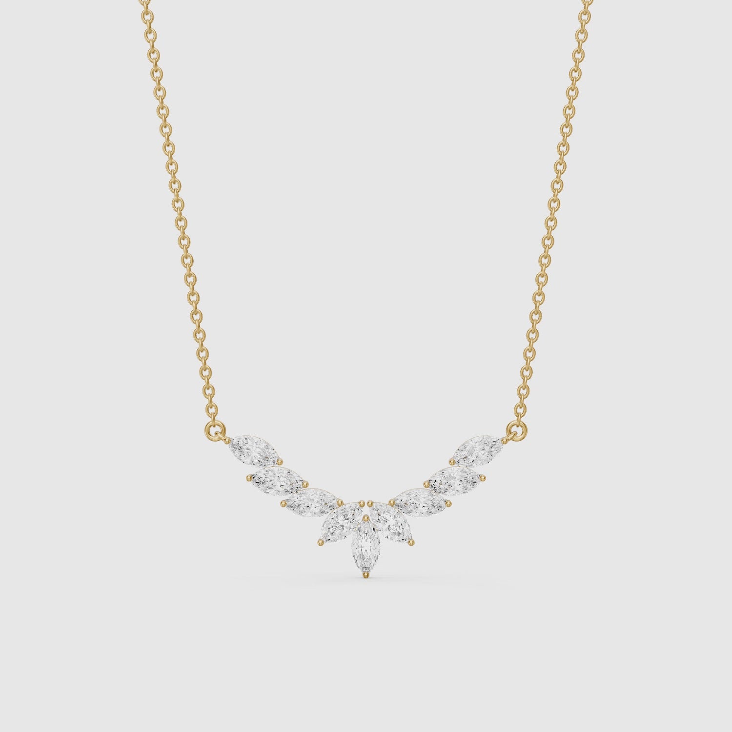 Load video: Felicia Marquise Lab Grown Diamond Chevron Necklace