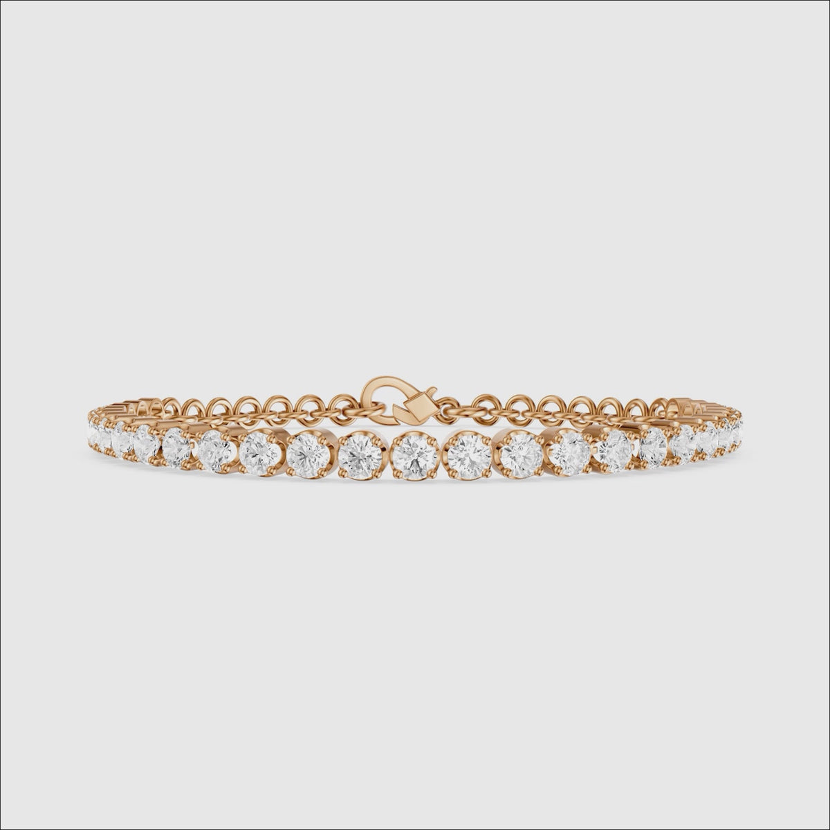 Load video: Eloise Round Lab Grown Diamond Four Prong Tennis Bracelet