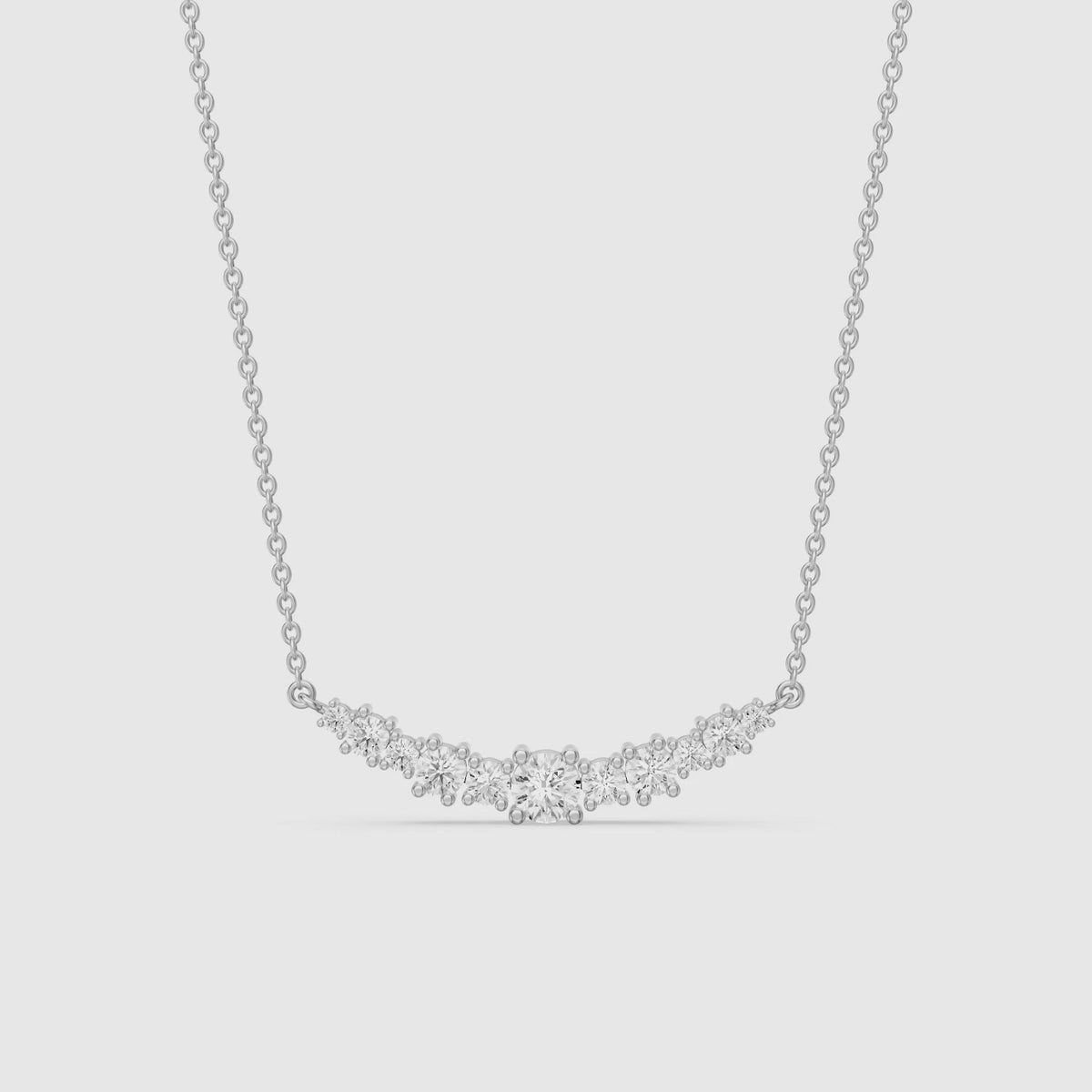 Load video: Madisson Graduated Round Lab Grown Diamond Chevron Necklace