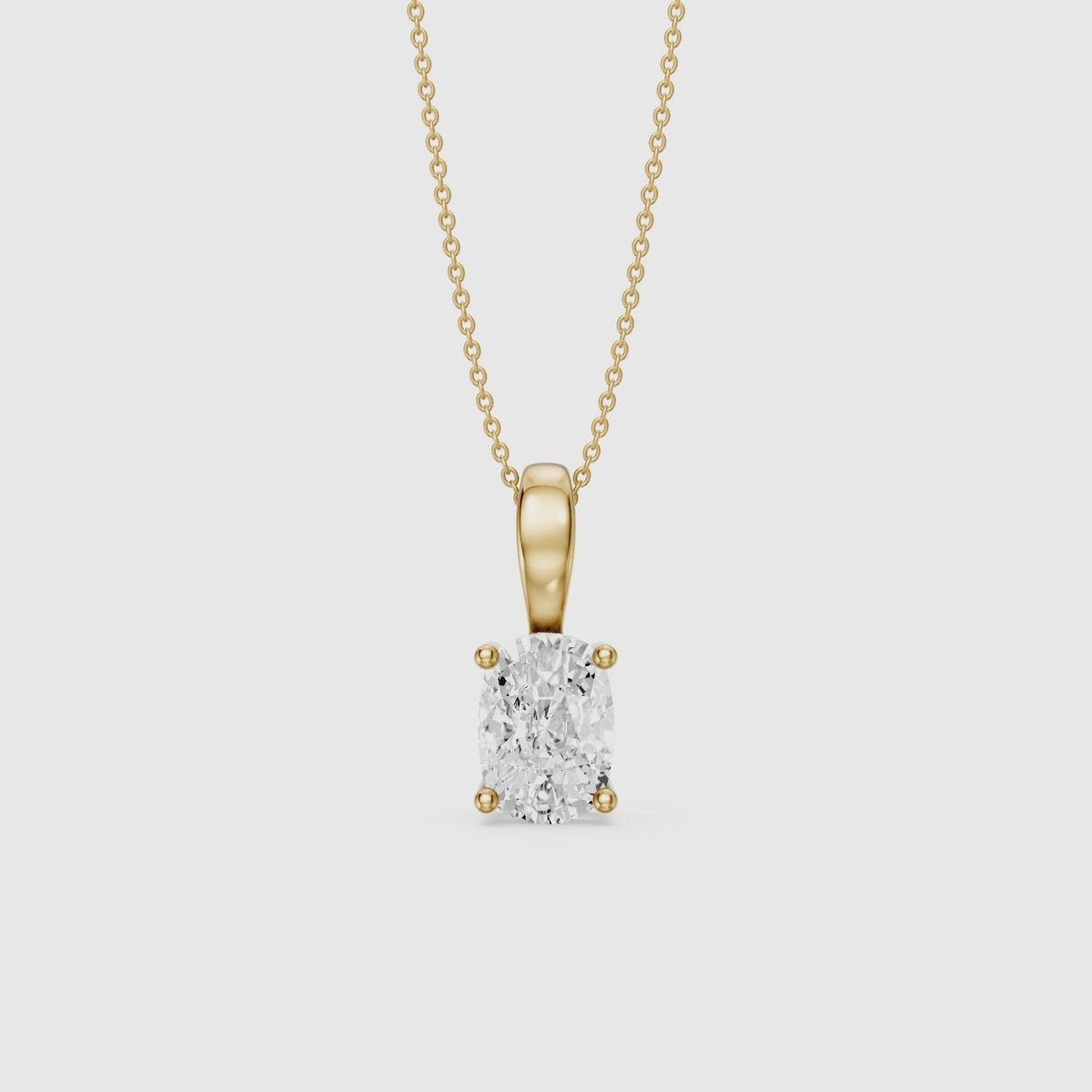 Load video: Laura Elongated Cushion Cut Lab Grown Diamond Solitaire Pendant